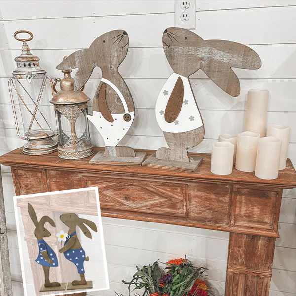 Boy & Girl Bunny Easter Decorations, Set of 2, Choose Your Style