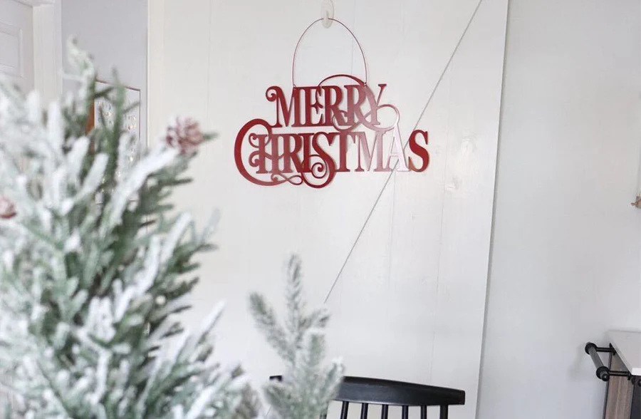 Iron Hanging Merry Christmas Sign