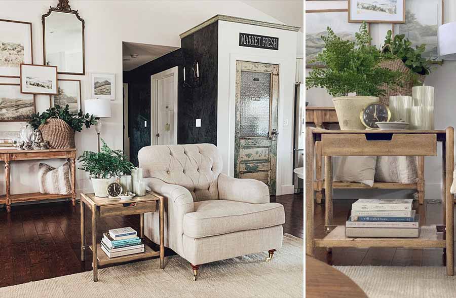 Mid-Century End Table with Subtly Rounded Edging and Float-Like Drawer