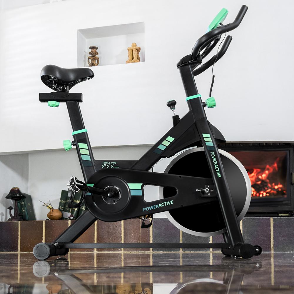 Poweractive Bicicleta de ciclismo indoor con sistema Silence Fit y elementos regulables.