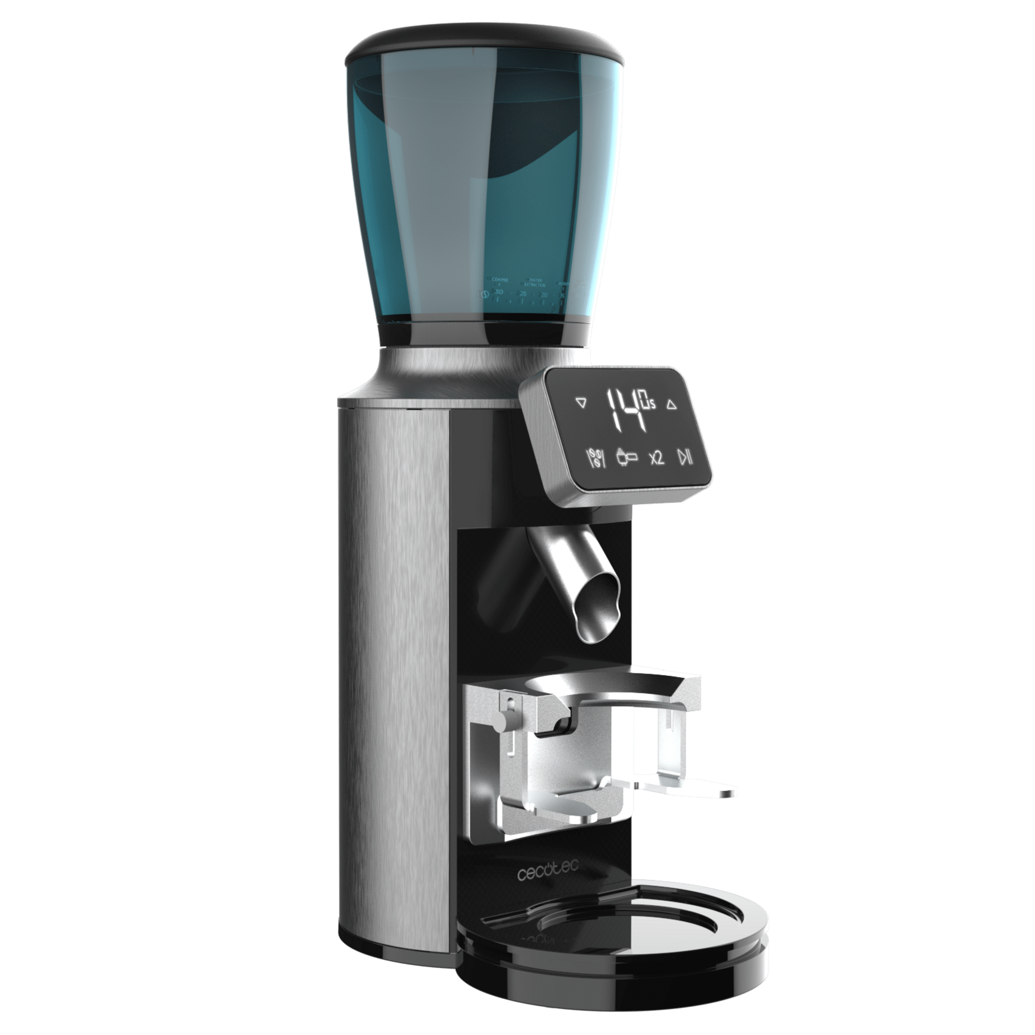 SteelMill Touch Molinillo eléctrico de café de acero inoxidable con 150 W y 30 niveles de molienda.