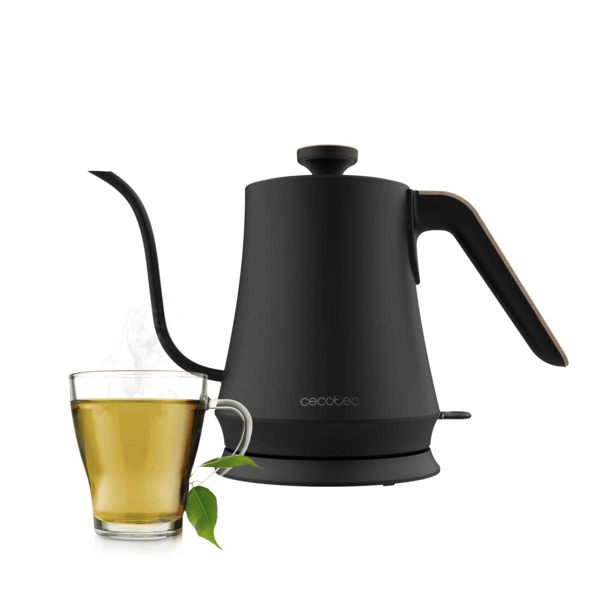 Thermosense 500 Cisne Hervidor de agua con cuello de cisne de 1 litro, cuerpo de acero inoxidable y con 1200 W.