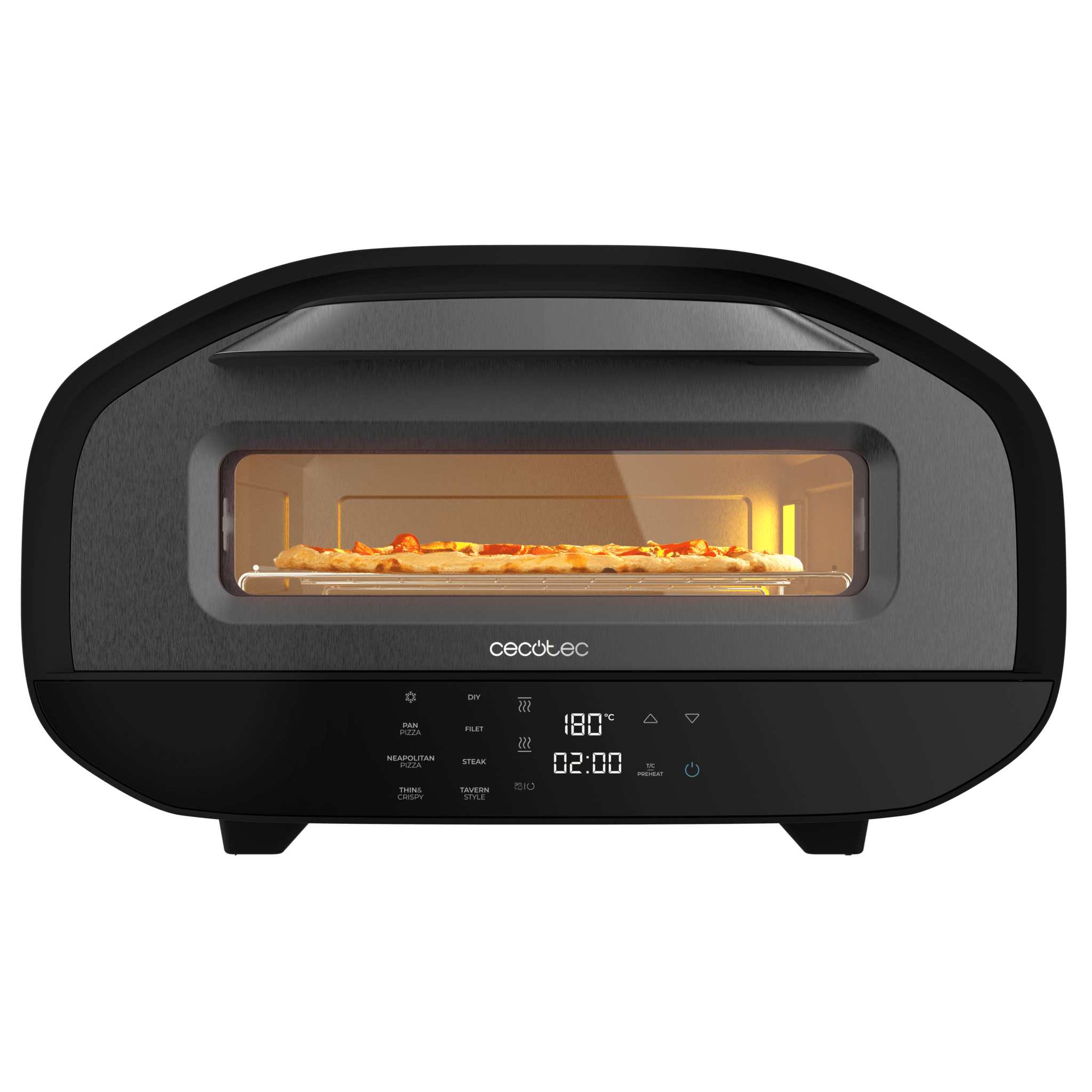 Pizza&Co Tifosi Horno eléctrico de 1700 W con control digital y acero revestido.