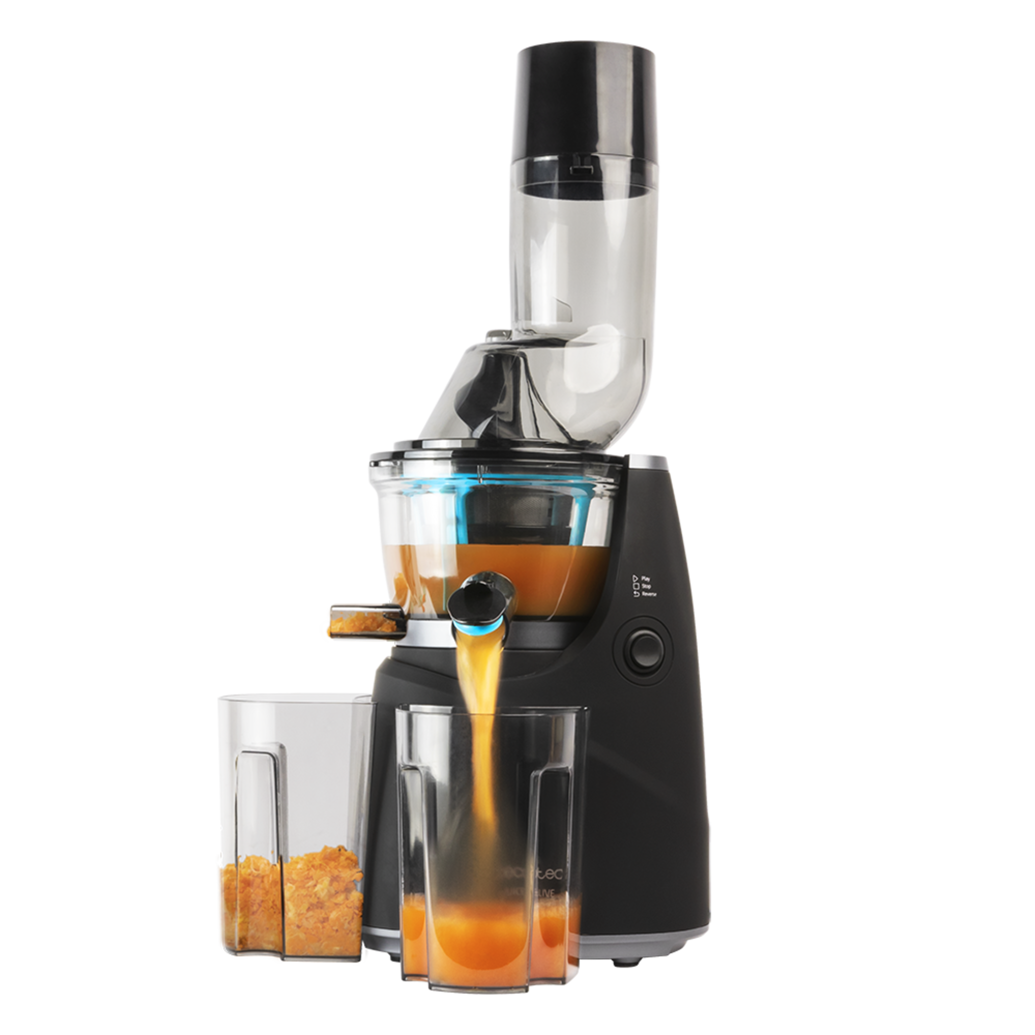 Juice&Live 1500 Pro. Licuadora de Prensa fría con Potencia 250 W, Canal XL, Velocidad Lenta de 45 RPM, BPA-Free
