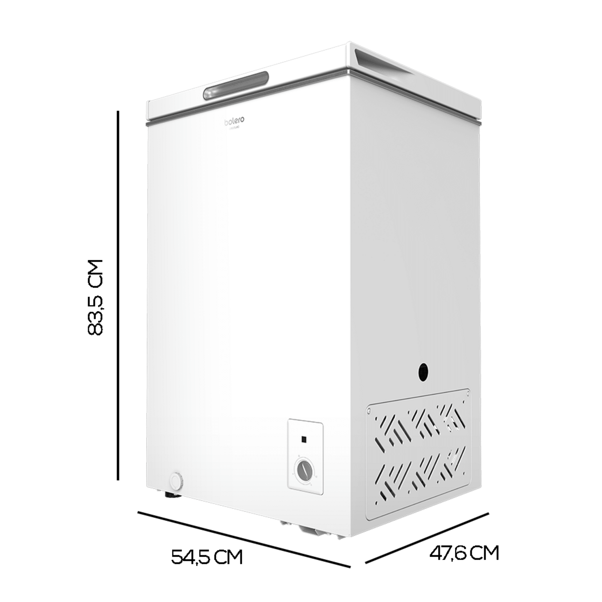 Bolero CoolMarket Chest 99 white E Congelador horizontal capacidad XL 99 litros, clase E, convertible a frigorífico.
