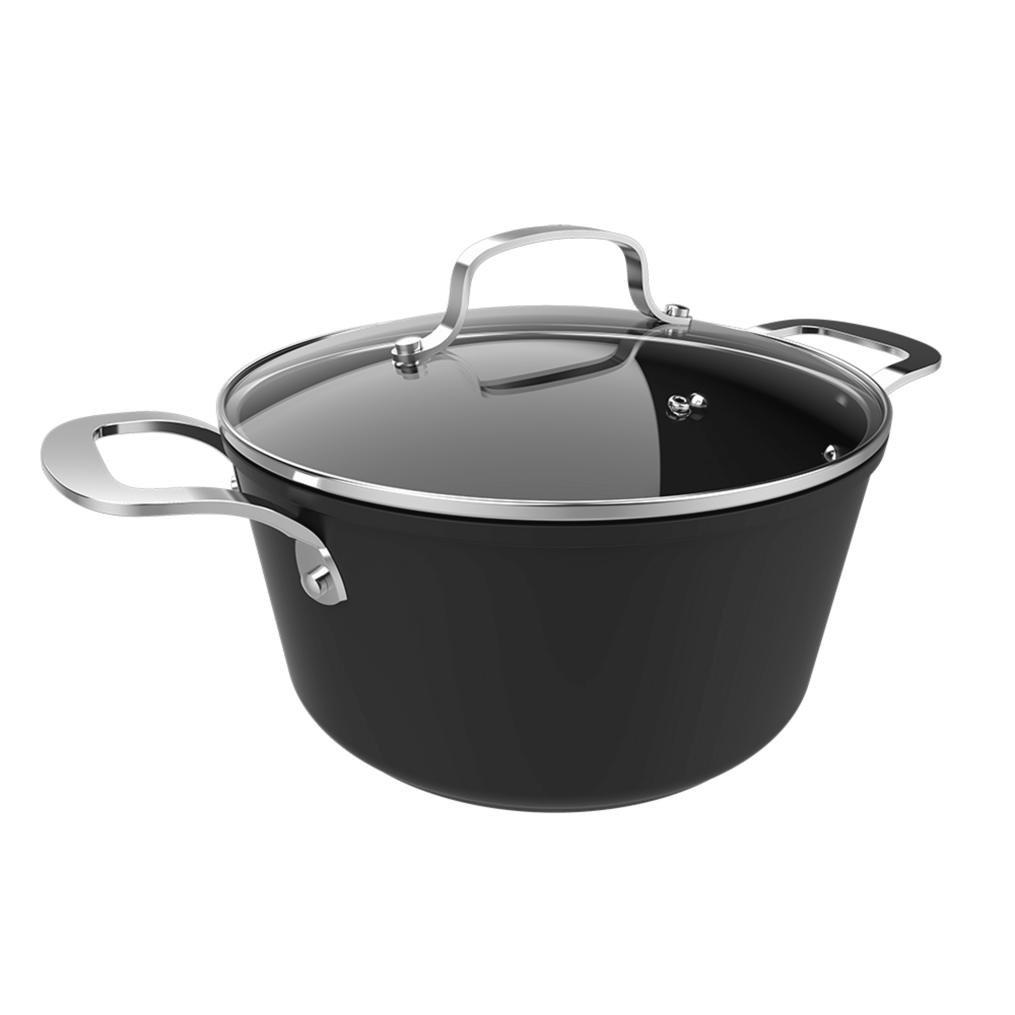 Polka Fantasy 24 Pot Silver Olla de diámetro y capacidad de 4,7 L con Tapa de cristal templado