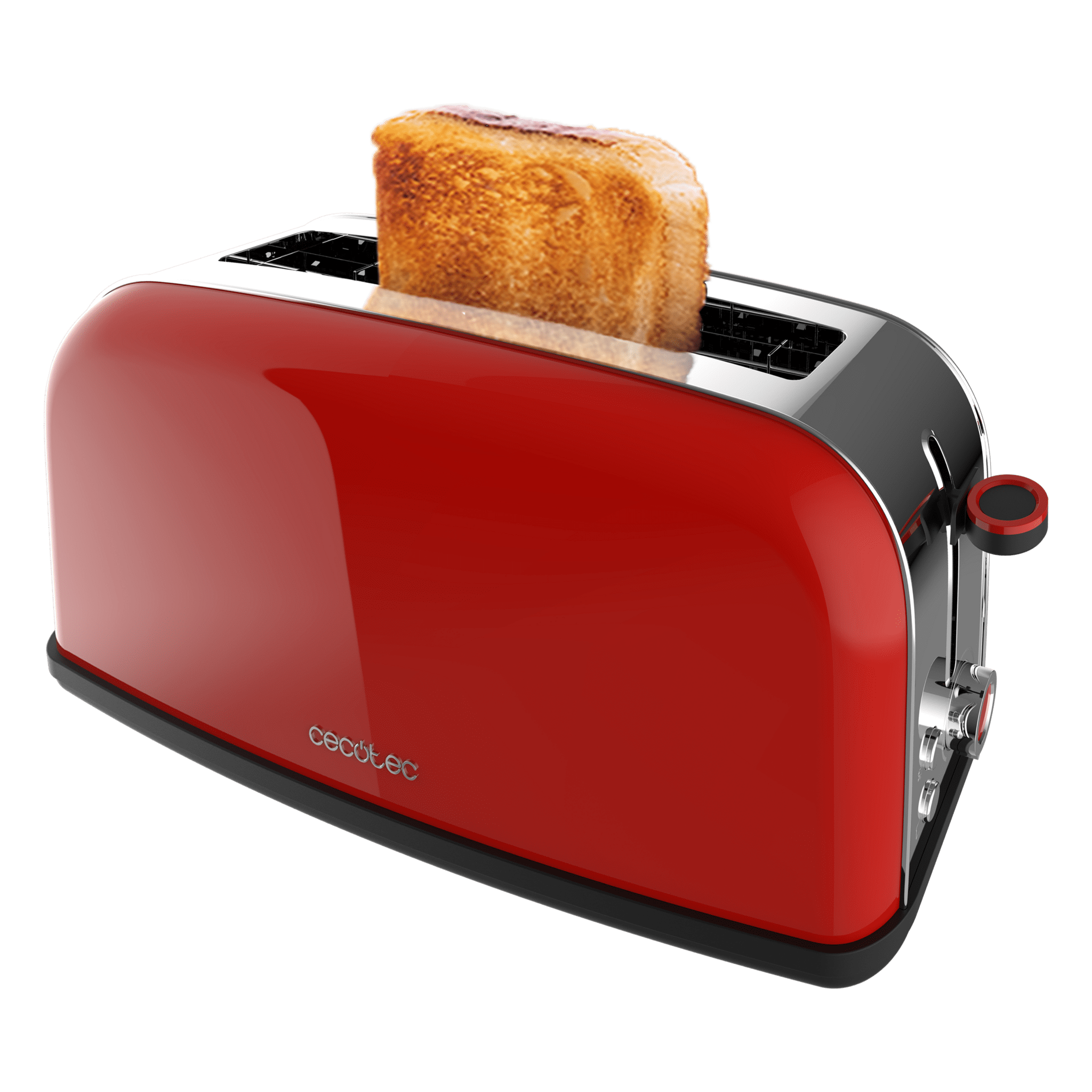 Toastin' time 850 Red Long Lite Tostador vertical de acero con una ranura larga y 850 W de potencia.