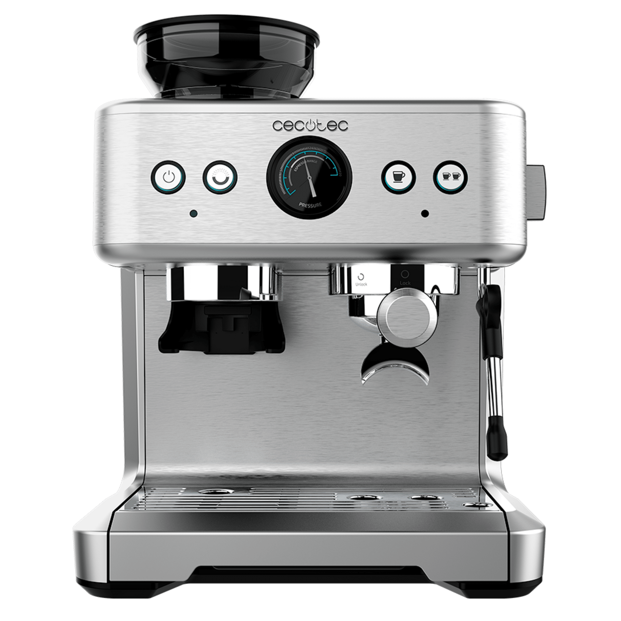 Power Espresso 20 Barista Maestro Cafetera barista express con 20 bares, manometro y 2 thermoblocks.