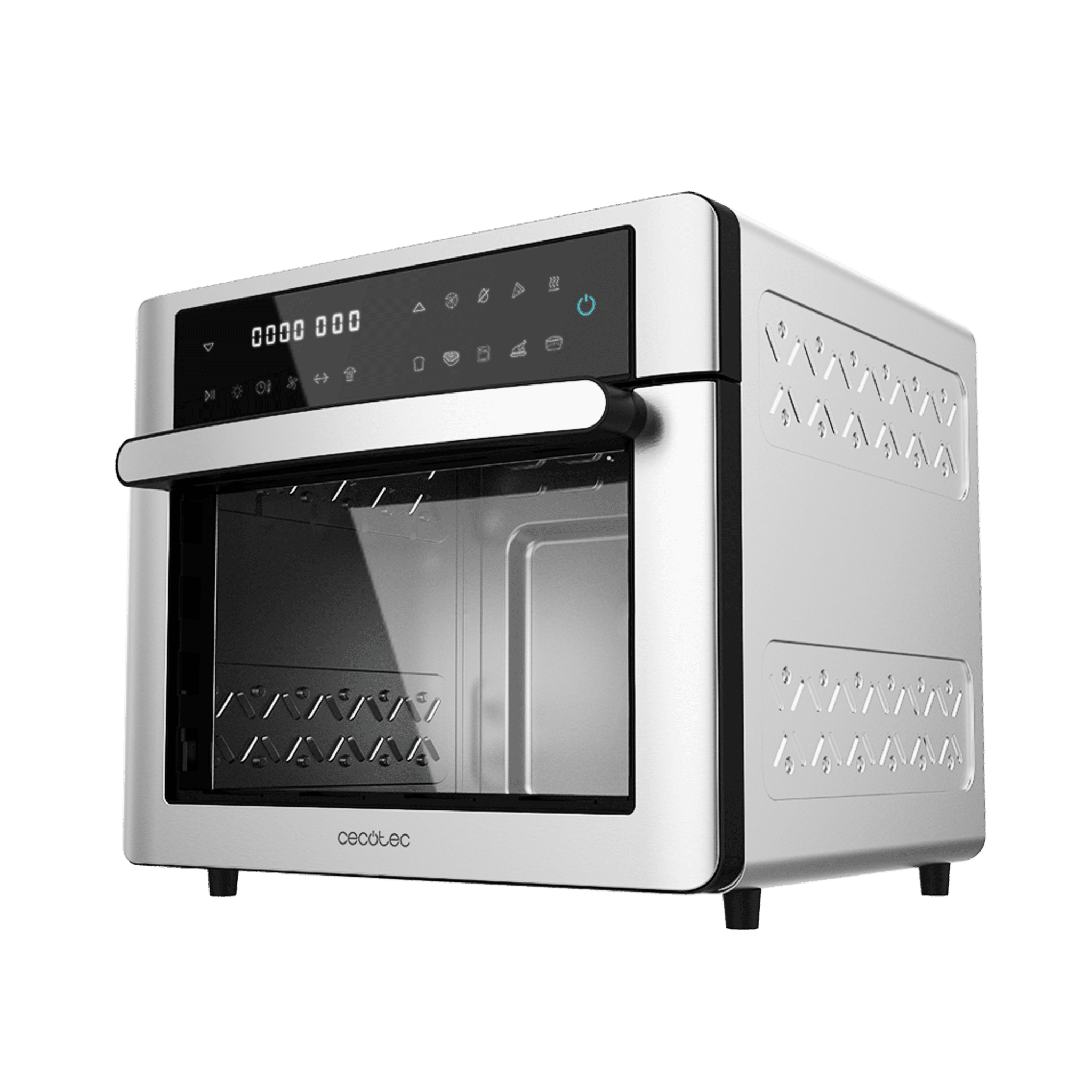 Bake&Fry Touch. Horno Freidora de Aire Caliente con 14-25-30 Litros, Convecciòn, Pantalla Táctil (30 L, Acero)