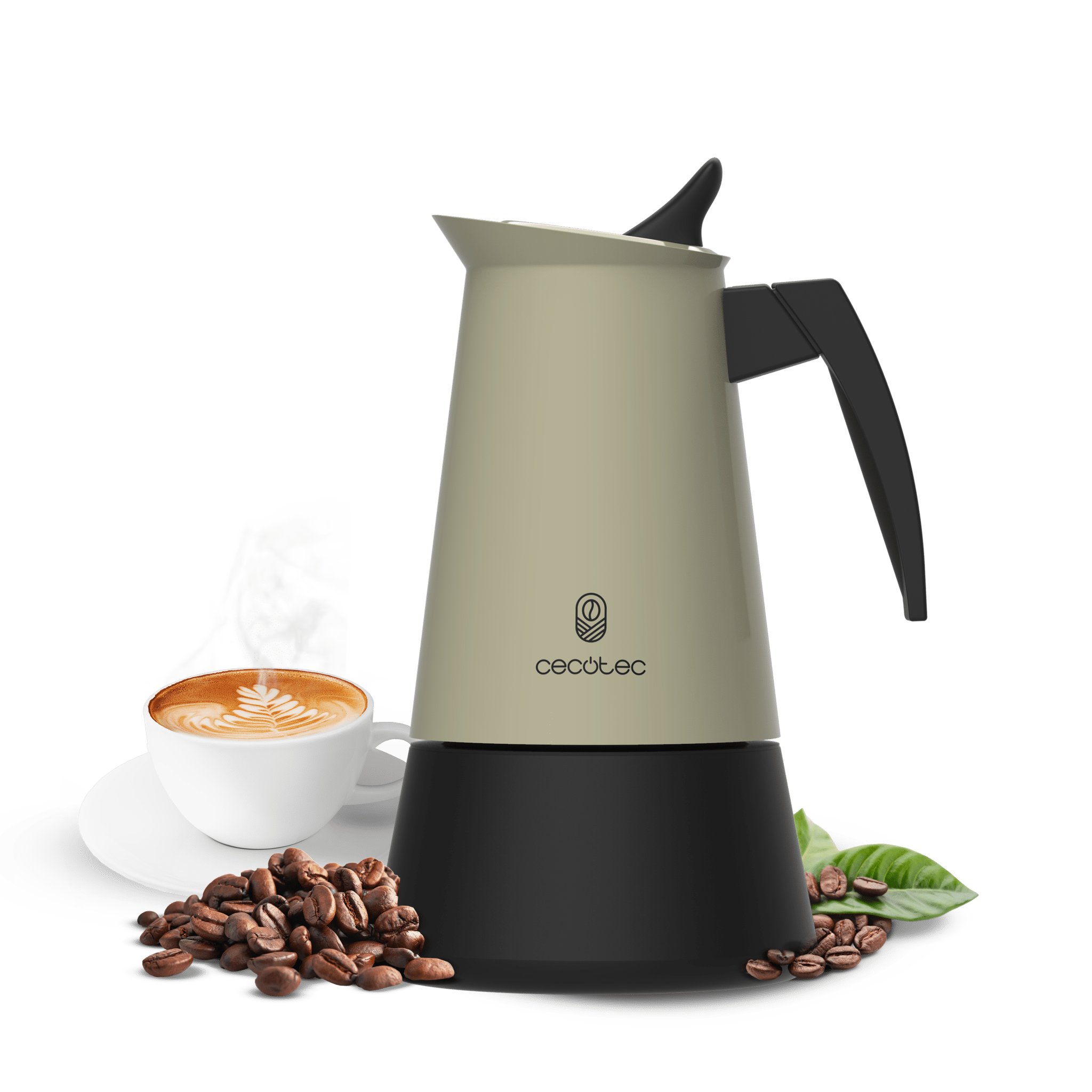 Piccolina 600 Green Cafetera italiana fabricada en acero inoxidable de alta calidad ideal para 6 tazas de café.