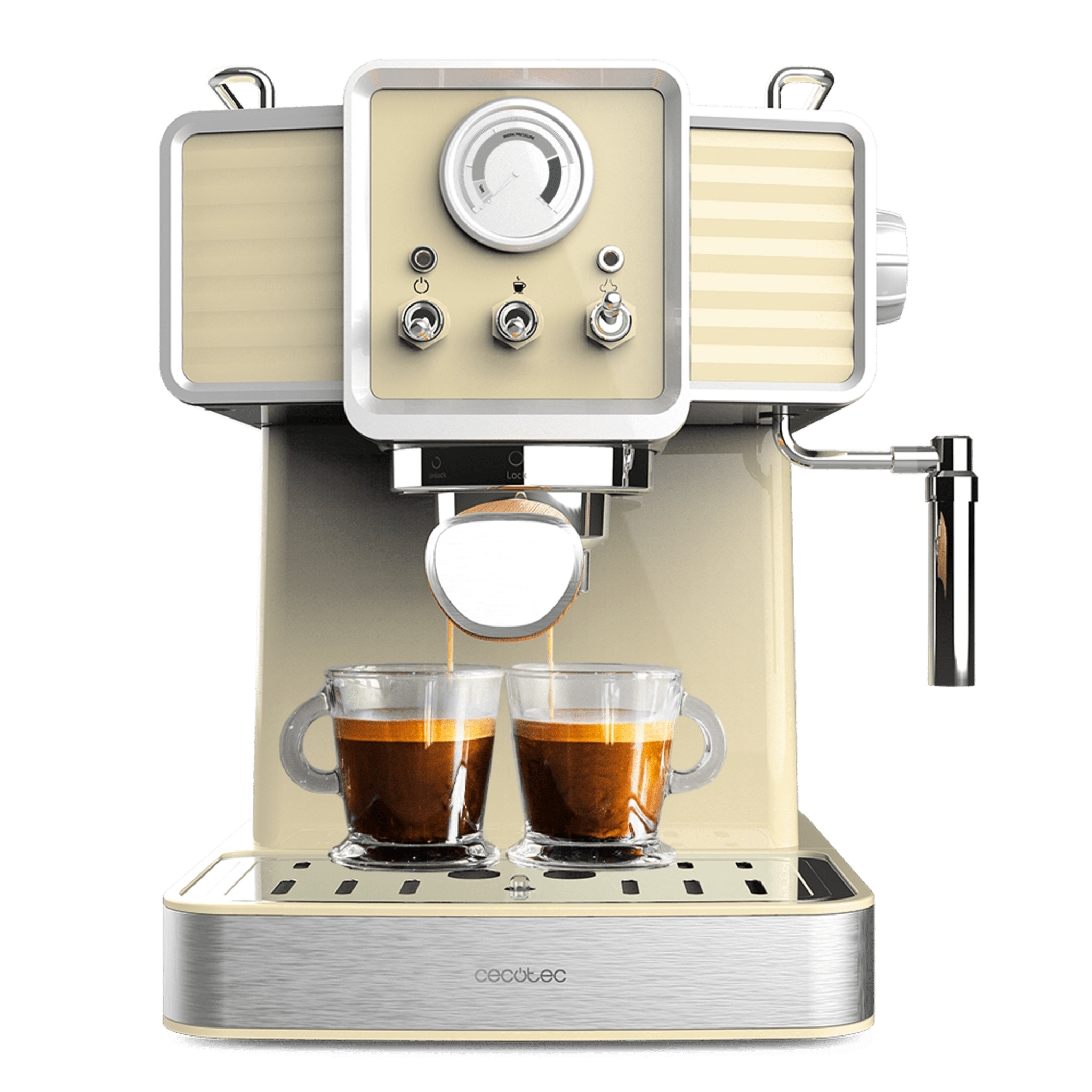 Power Espresso 20 Tradizionale Light Yellow Cafetera espresso con 20 bares y thermoblock