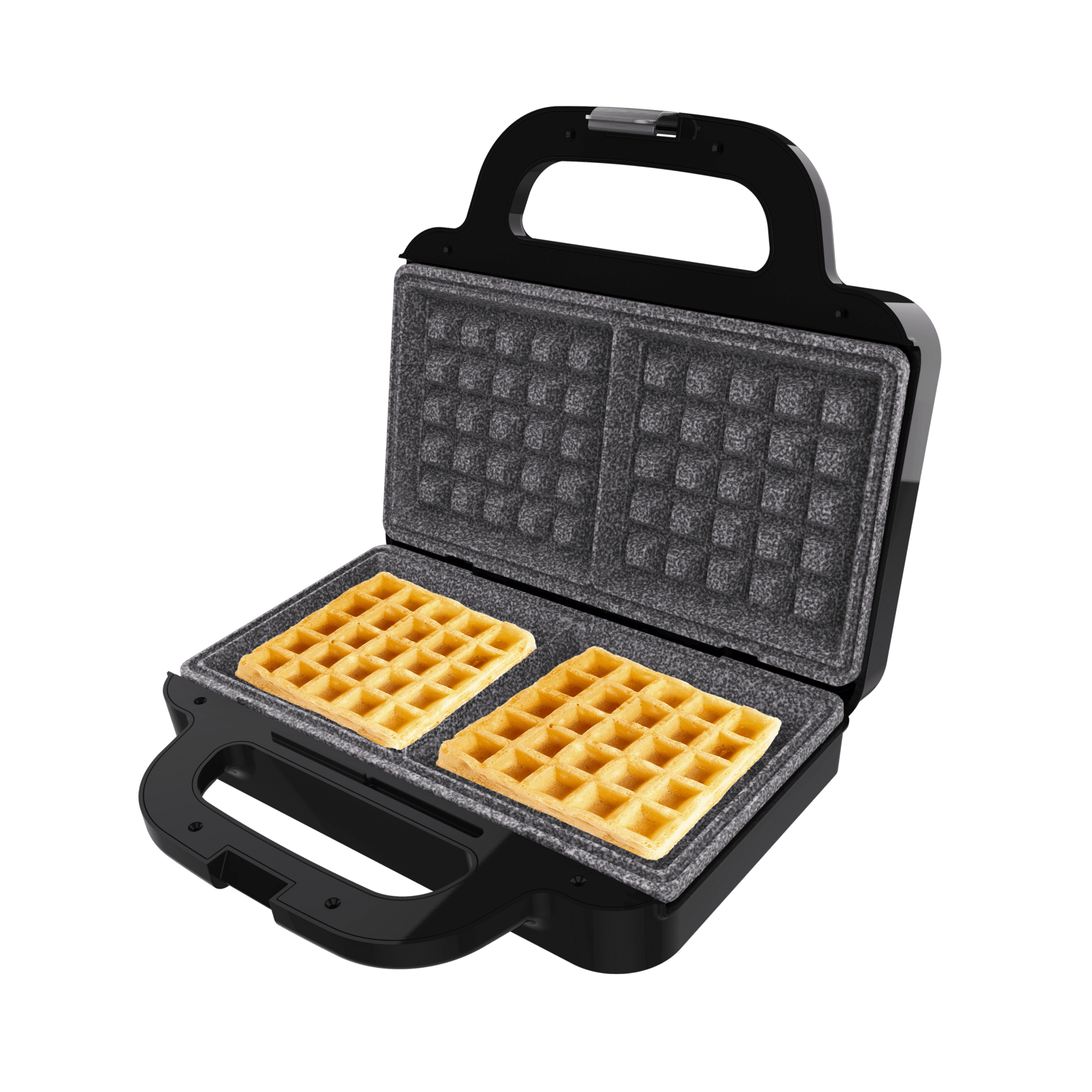 Sandwichera con capacidad para dos sandwiches con rellenos generosos y 3 pares de placas desmontables.