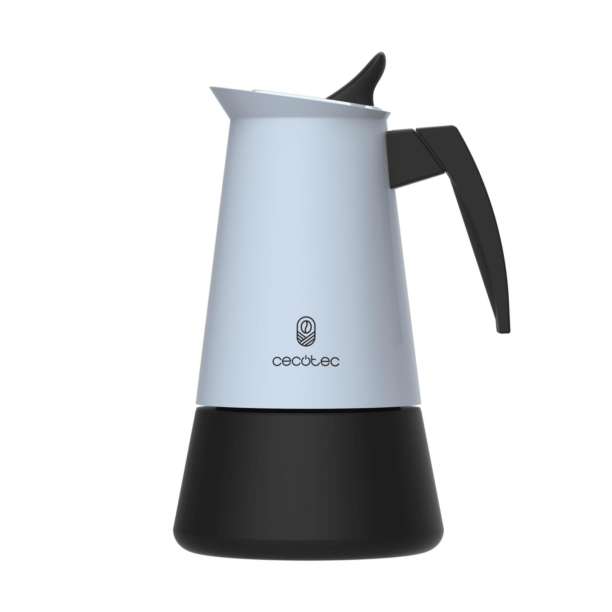 Piccolina 200 Blue Cafetera italiana fabricada en acero inoxidable de alta calidad ideal para 2 tazas de café.