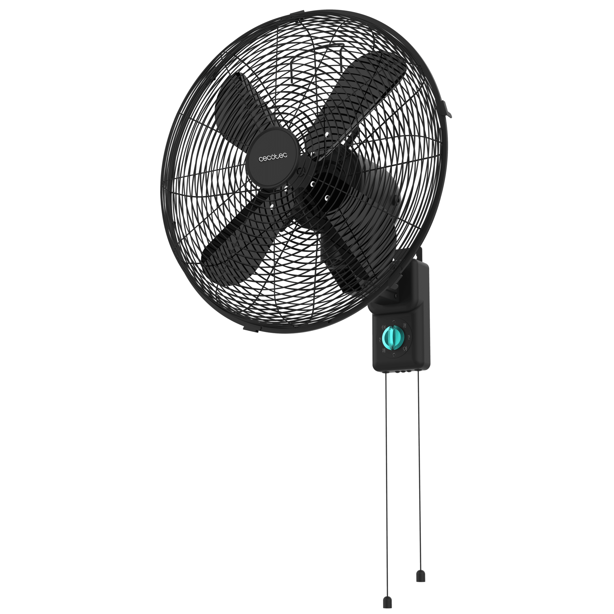 EnergySilence 4500 Power Wall Black Ventilador de pared de 18 ", con 50 W, 3 velocidades, 4 aspas y uso sencillo.