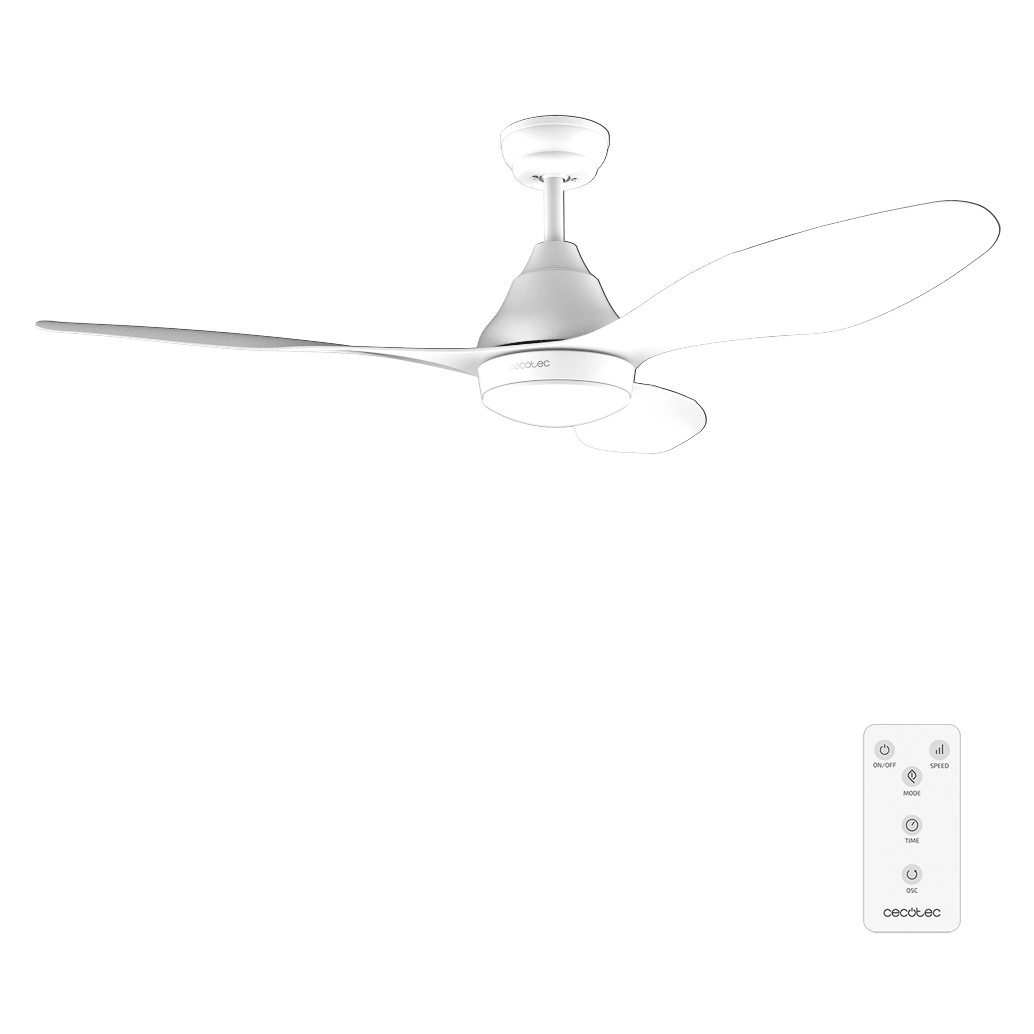EnergySilence Aero 5200 White Ventilador de techo de 62 W y 48" con luz , 3 velocidades, temporizador