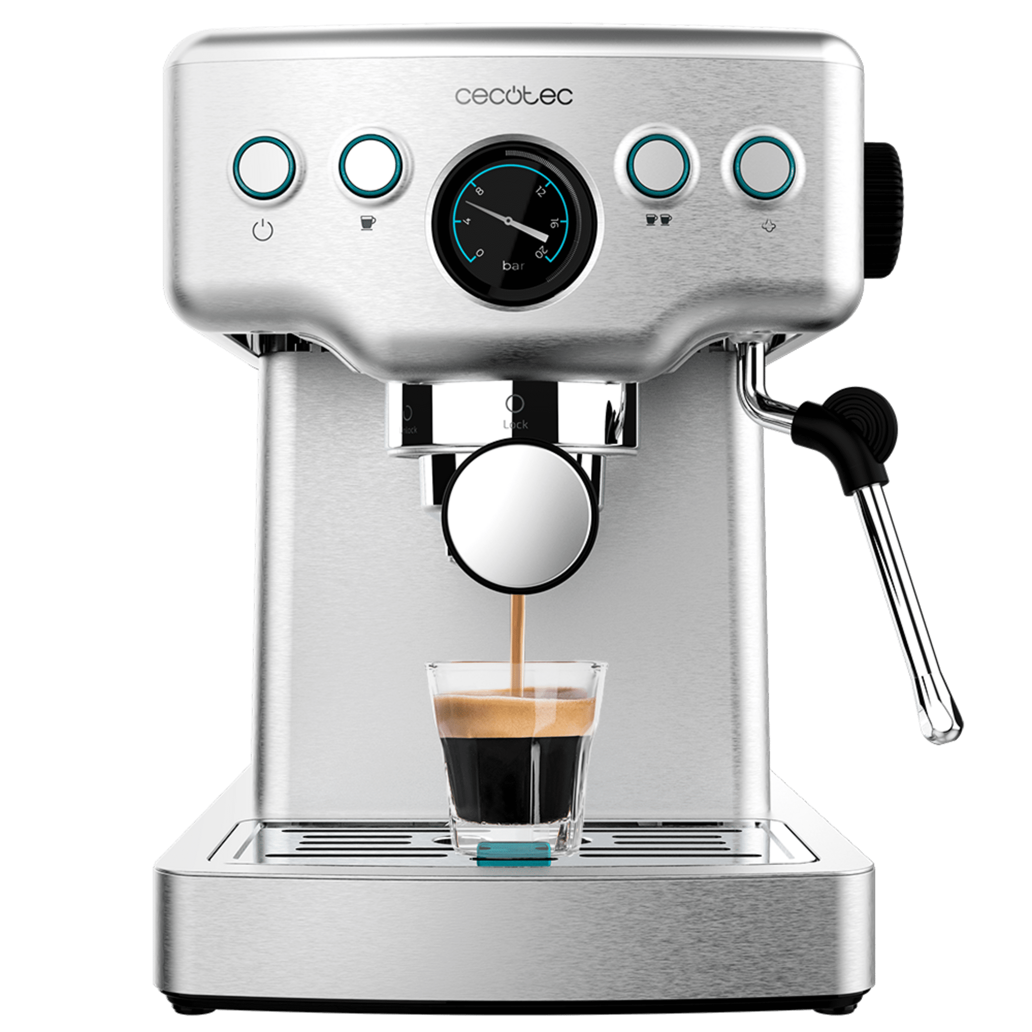 Power Espresso 20 Barista Mini Cafetera barista con 20 bares, manometro y thermoblock.