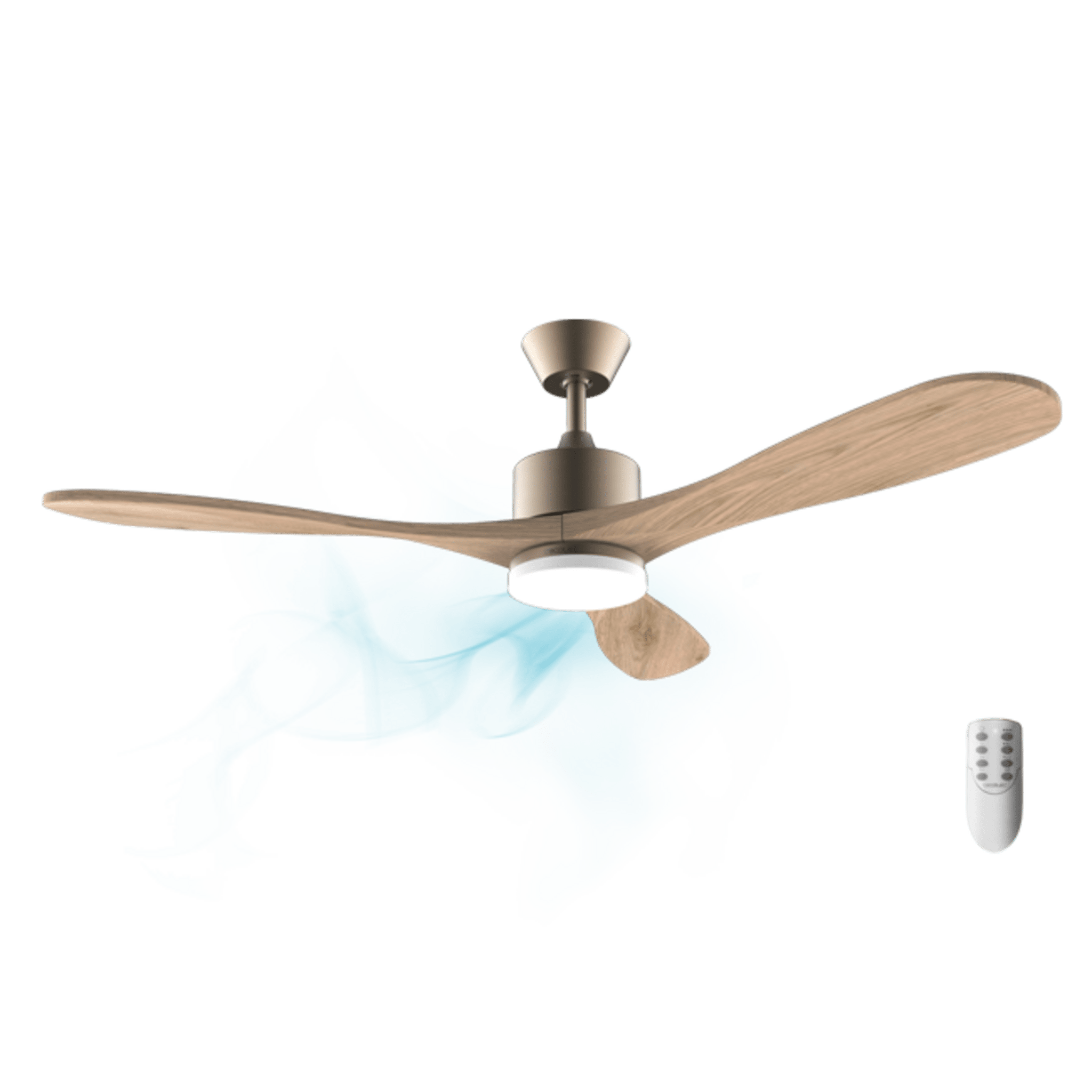 EnergySilence Aero 5290 Golden Pro Ventilador de techo de 50 W con motor DC, 52" y luz LED.