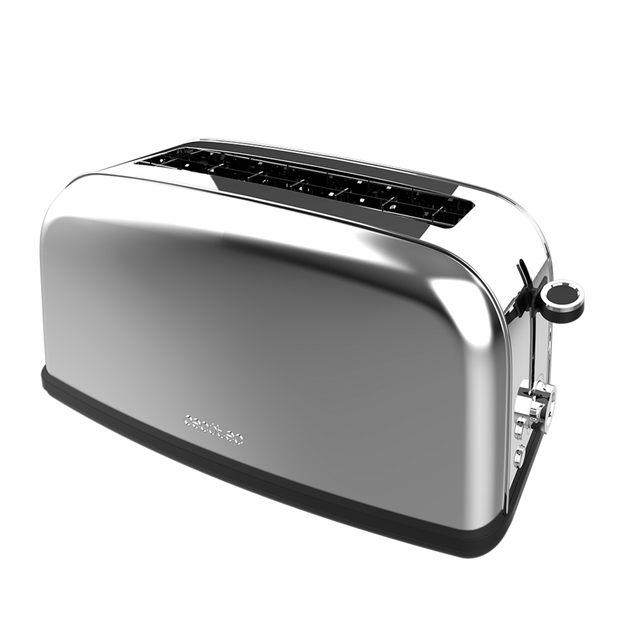 Toastin' time 850 Inox Long Lite Tostador vertical de acero con una ranura larga y 850 W de potencia.