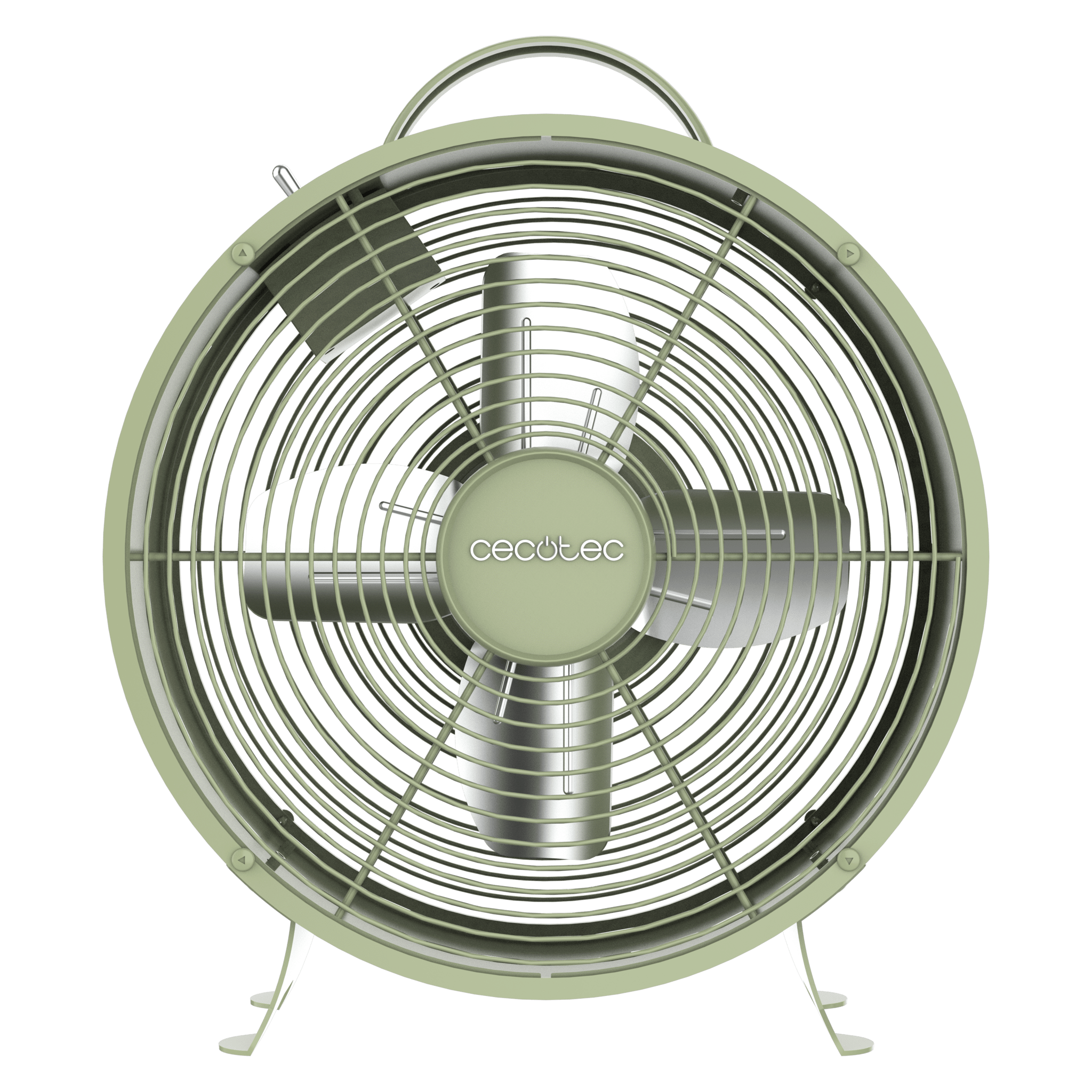EnergySilence 400 RetroDesk Green Ventilador de sobremesa estilo retro color verde de 8" con 25 W y 4 aspas.