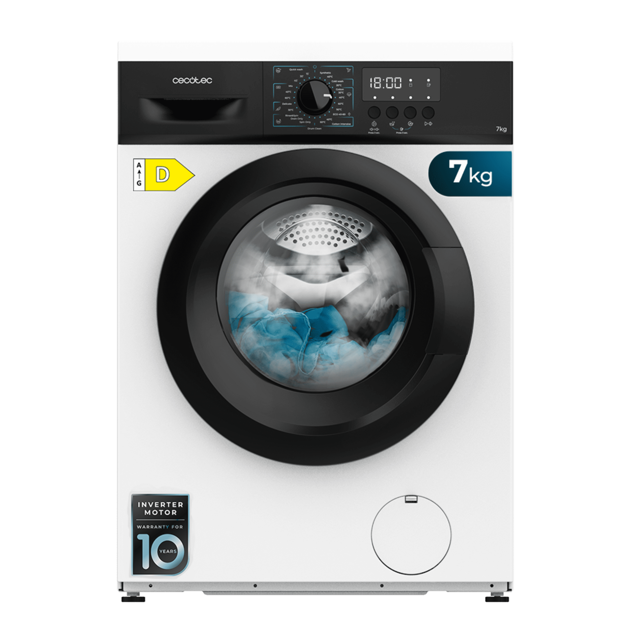 Bolero DressCode 7000 D Lavadora de 7 kg de capacidad y 1200 rpm, 23 programas y panel de control con display LED.