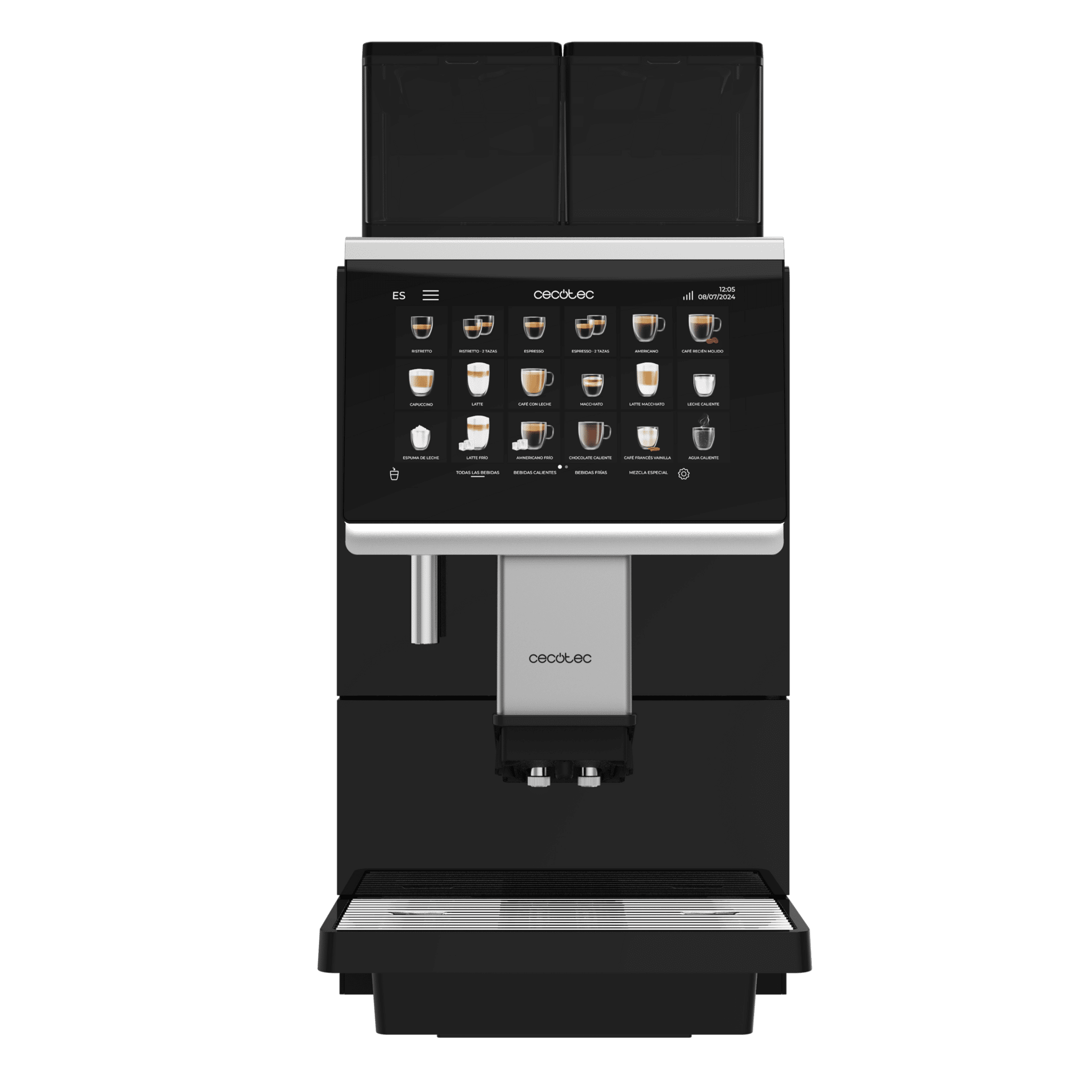 Cremmaet Lounge Cafetera superautomática comercial con 4 tolvas superiores.