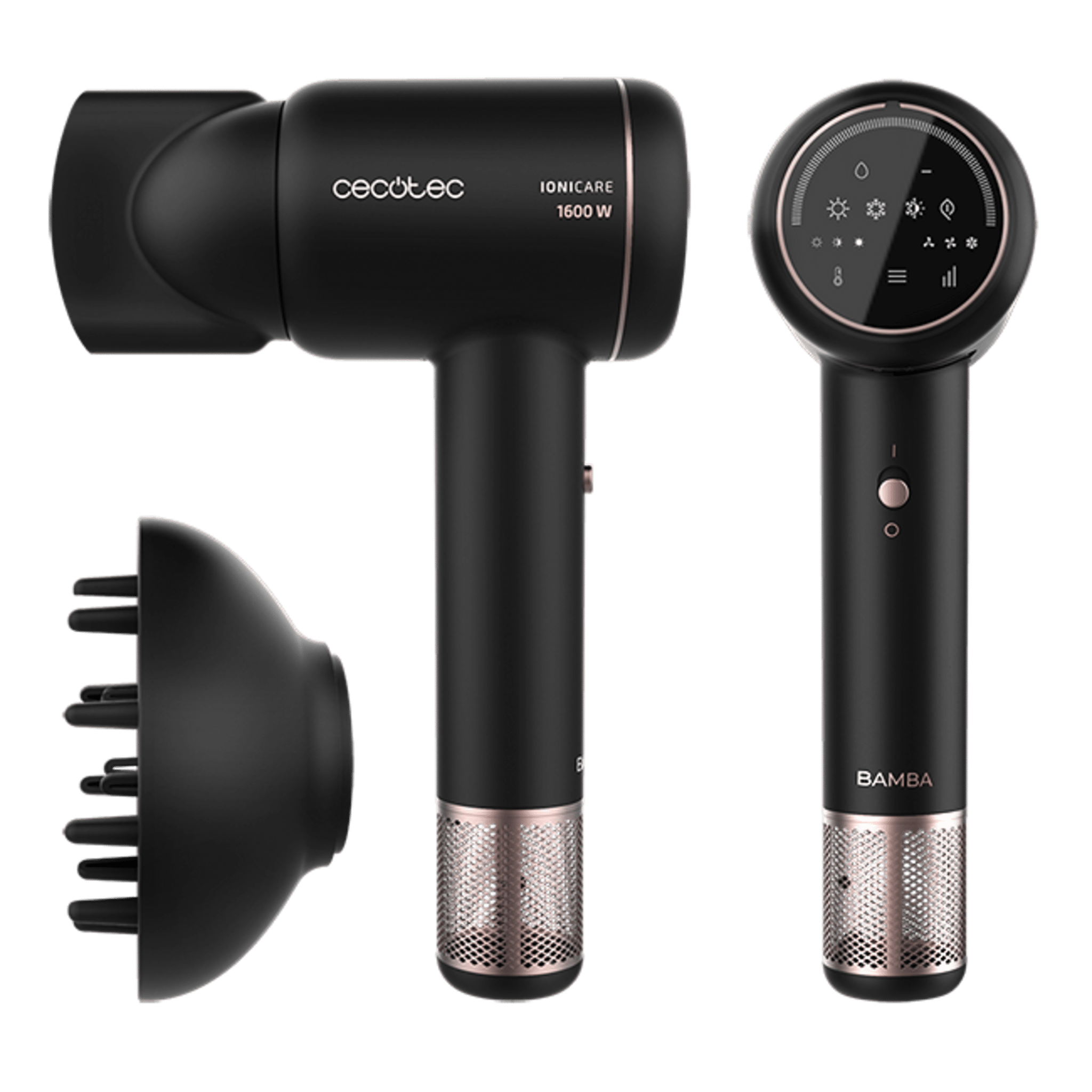 Bamba IoniCare RockStar Ion Touch M Secador con motor digital, ion real y pantalla táctil