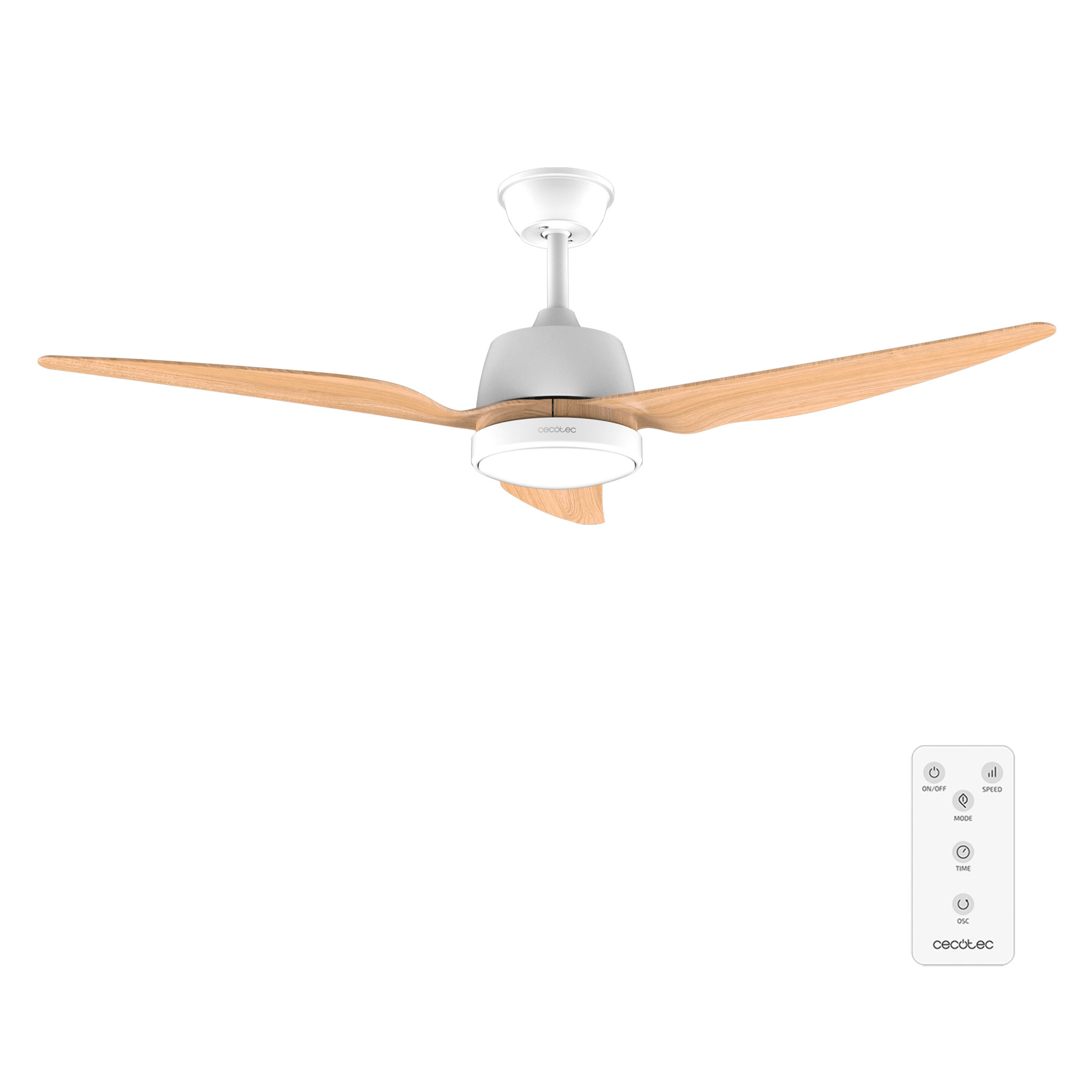 EnergySilence Aero 5250 LightWood Ventilador de techo de 62 W y 48" con luz , 3 velocidades, temporizador