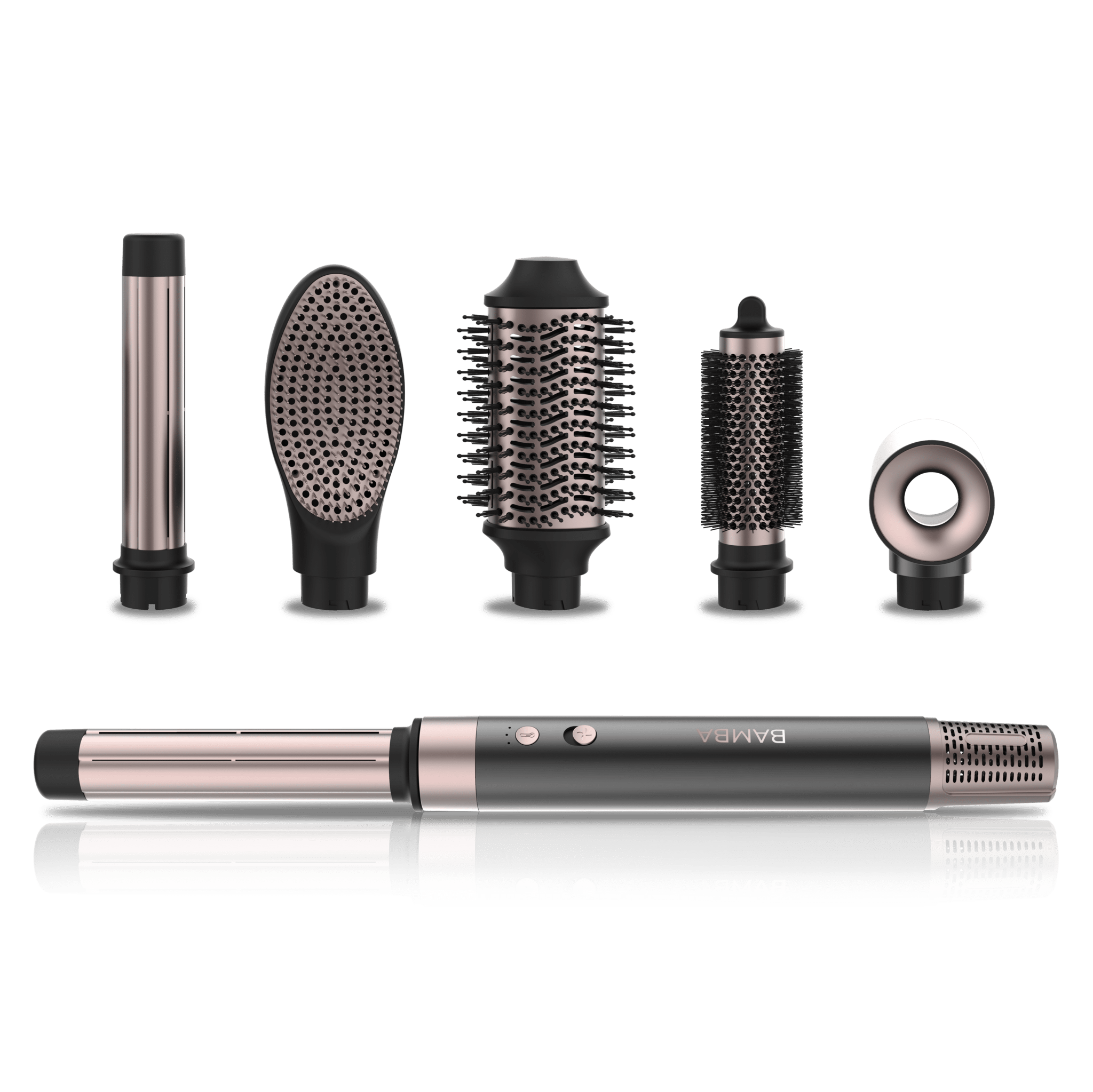 Bamba CeramicCare Cepillo de aire moldeador 6 en 1, con 6 cabezales intercambiables, 2 velocidades y 3 temperaturas