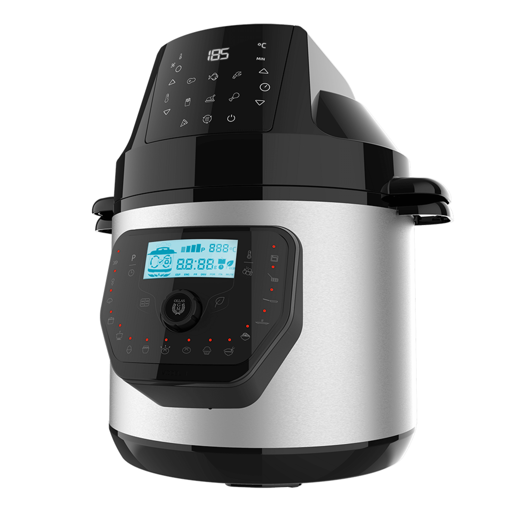 Olla programable Olla GM H Deluxe Fry M de 6 litros de capacidad con cabezal freidora aire y báscula.