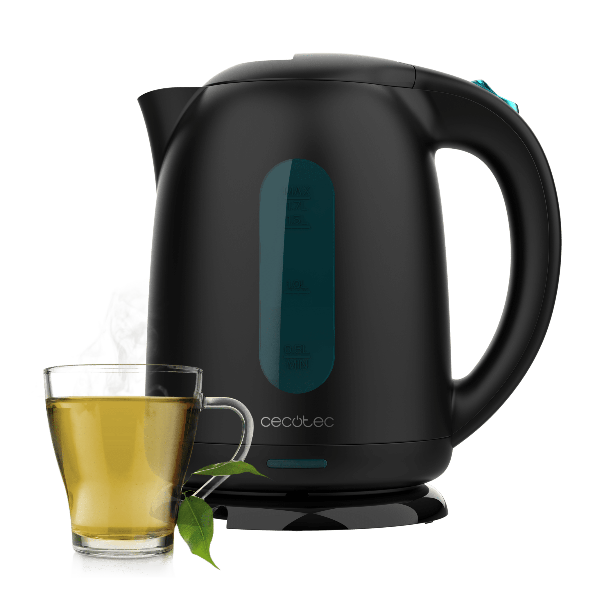 Hervidor de agua de 1,7 litros de capacidad, libre de BPA y con 2200 W.
