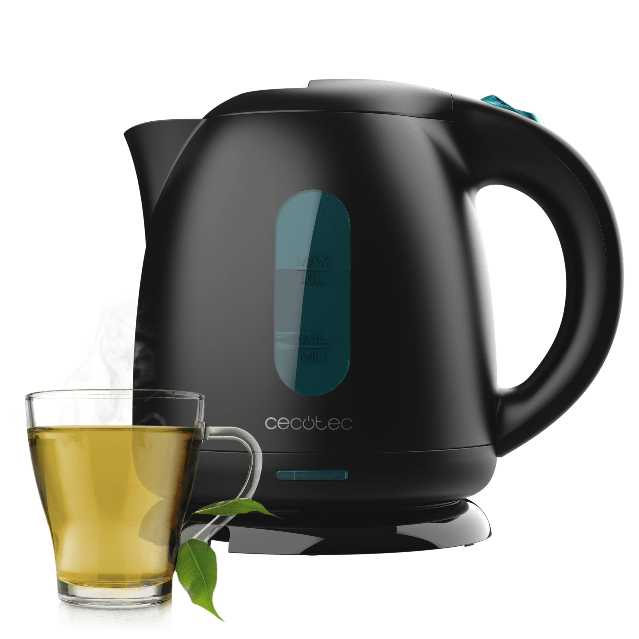Thermosense 140 Black Hervidor de agua de 1 litro de capacidad, libre de BPA y con 2200 W.