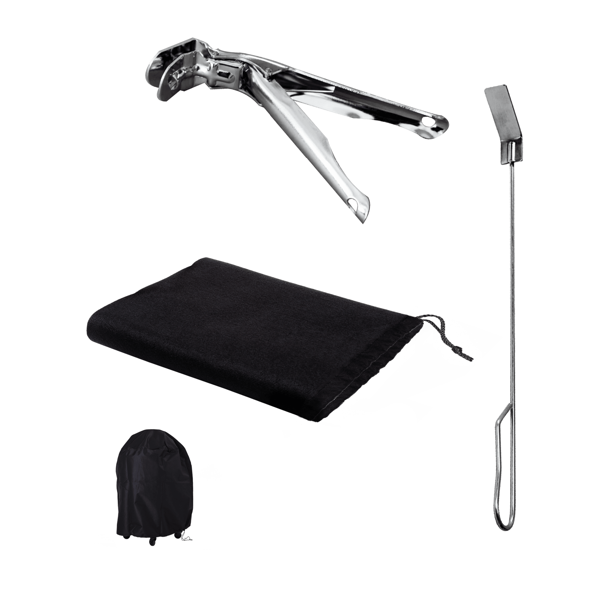 DragonPack 6600 S Pack de accesorios para barbacoa kamado que incluye pinzas, cubierta protectora y atizador.
