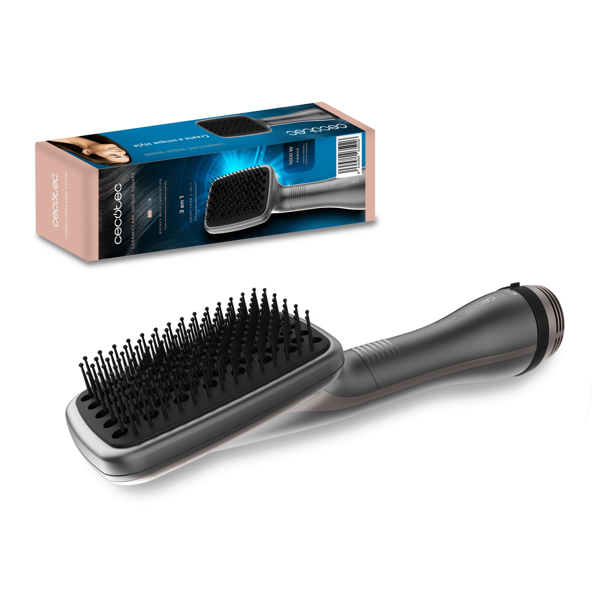 CeramicCare Unique Square Cepillo de aire con forma cuadrada