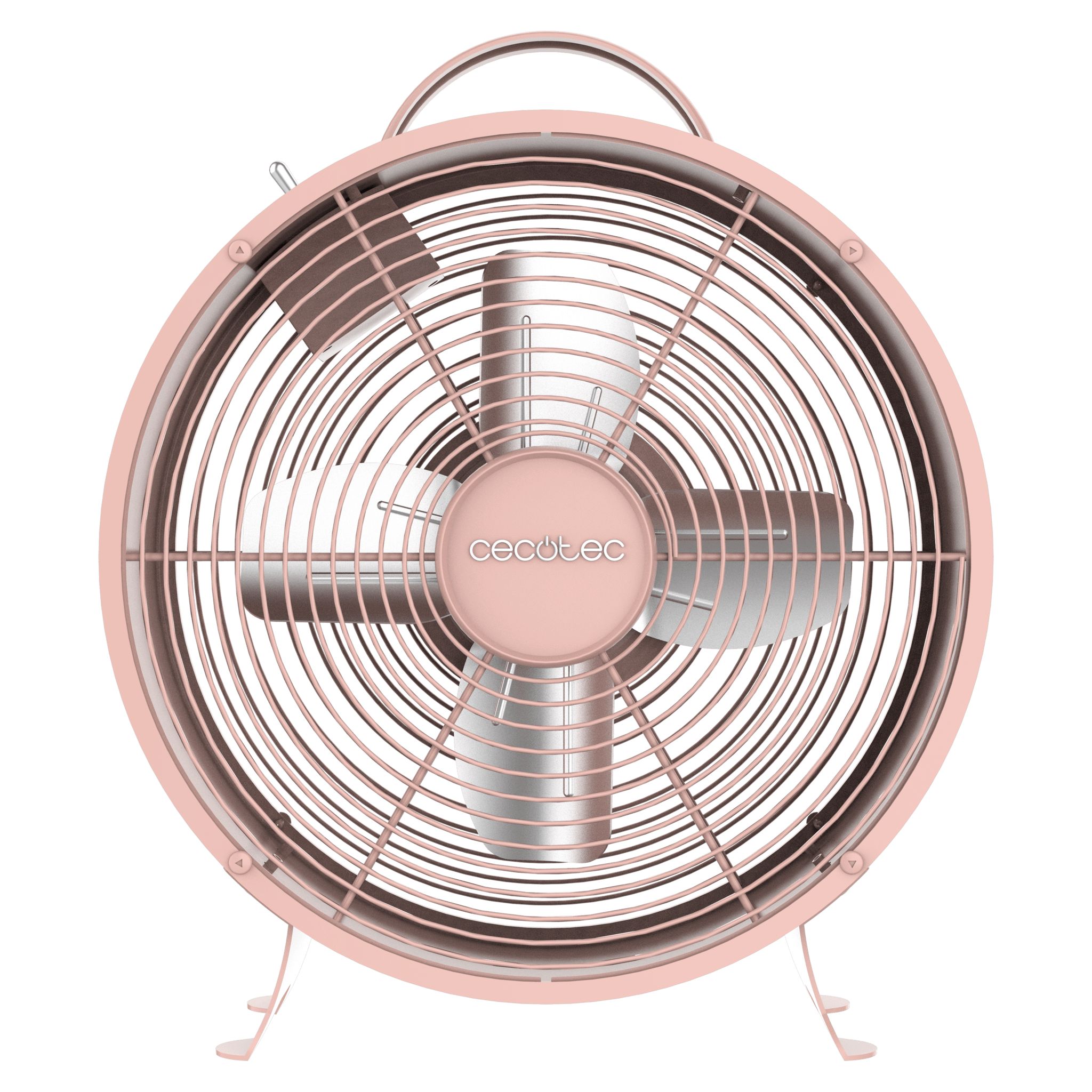 EnergySilence 400 RetroDesk Pink Ventilador de sobremesa estilo retro color rosa de 8" con 25 W y 4 aspas.
