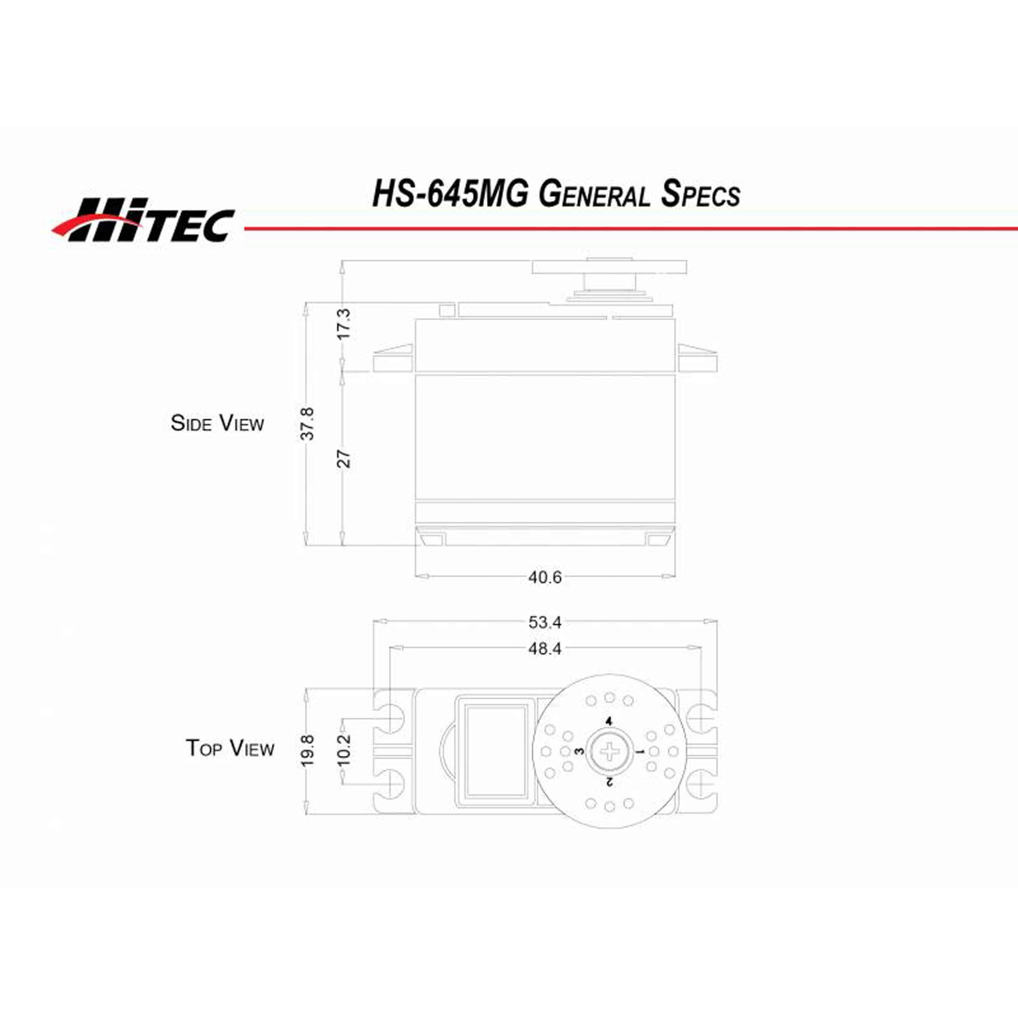 Hitec RCD Inc. HS-645MG High Torque Metal Gear Premium Sport Servo