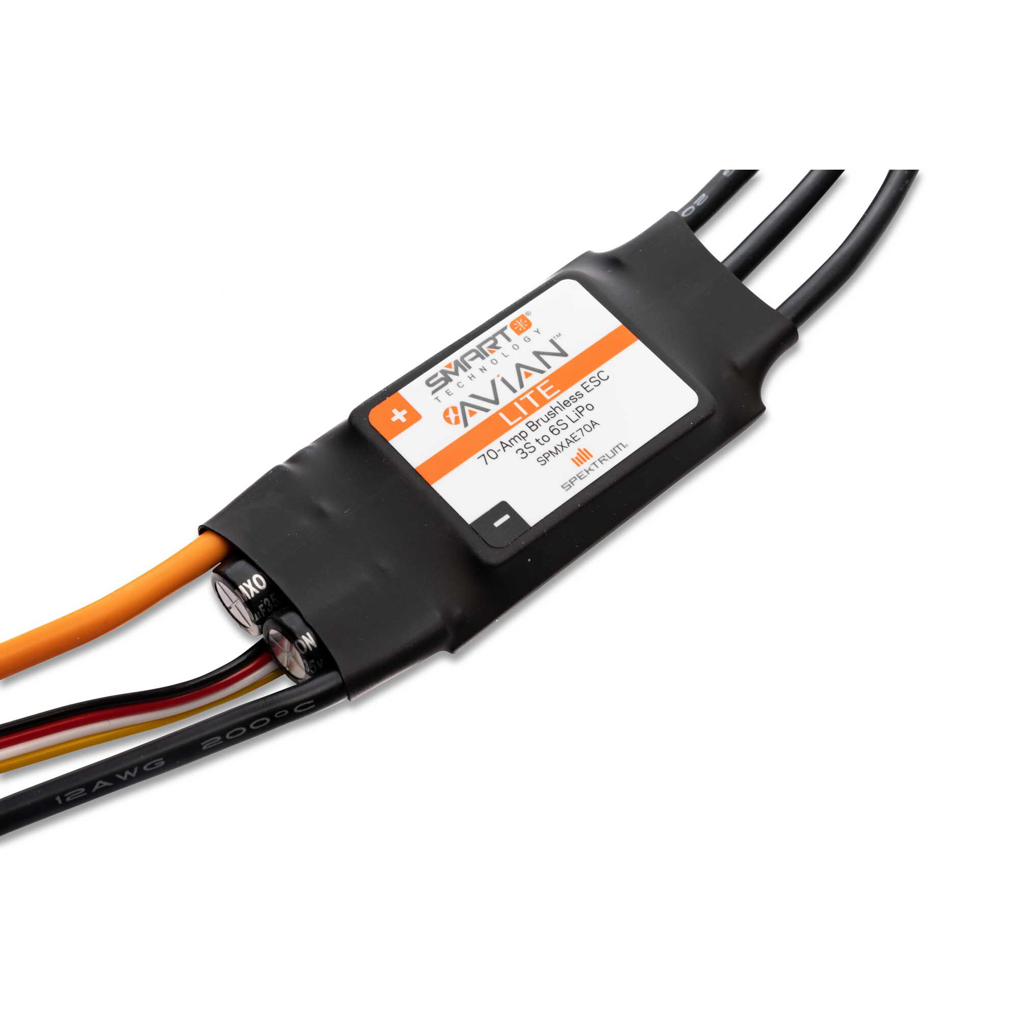 Spektrum Accessories Avian 70-Amp Smart Lite Brushless ESC, 3S-6S: IC5