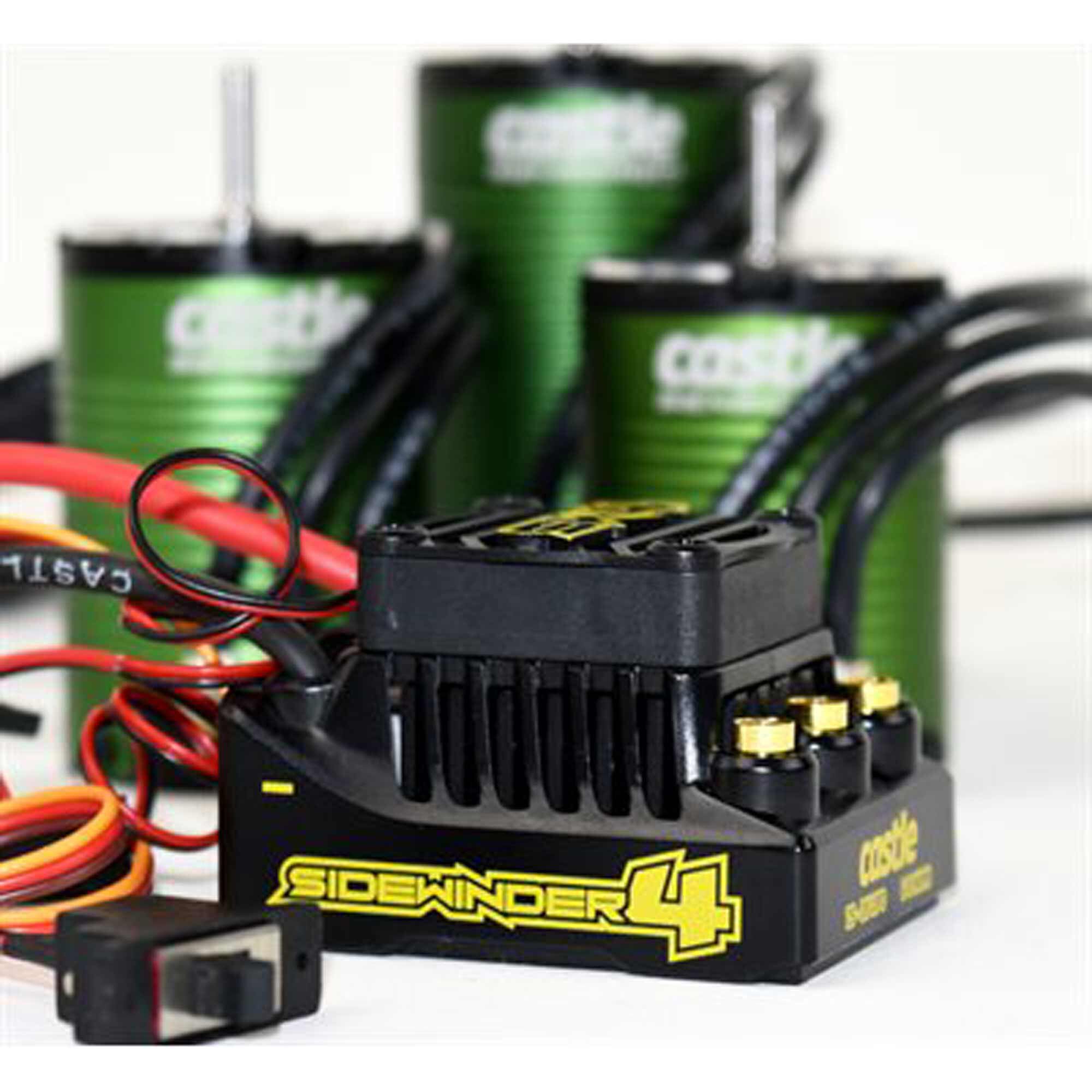 Castle Creations Sidewinder 4 Sensorless Waterproof ESC & 1412-3200kv Sensored Motor Combo (5mm Shaft)