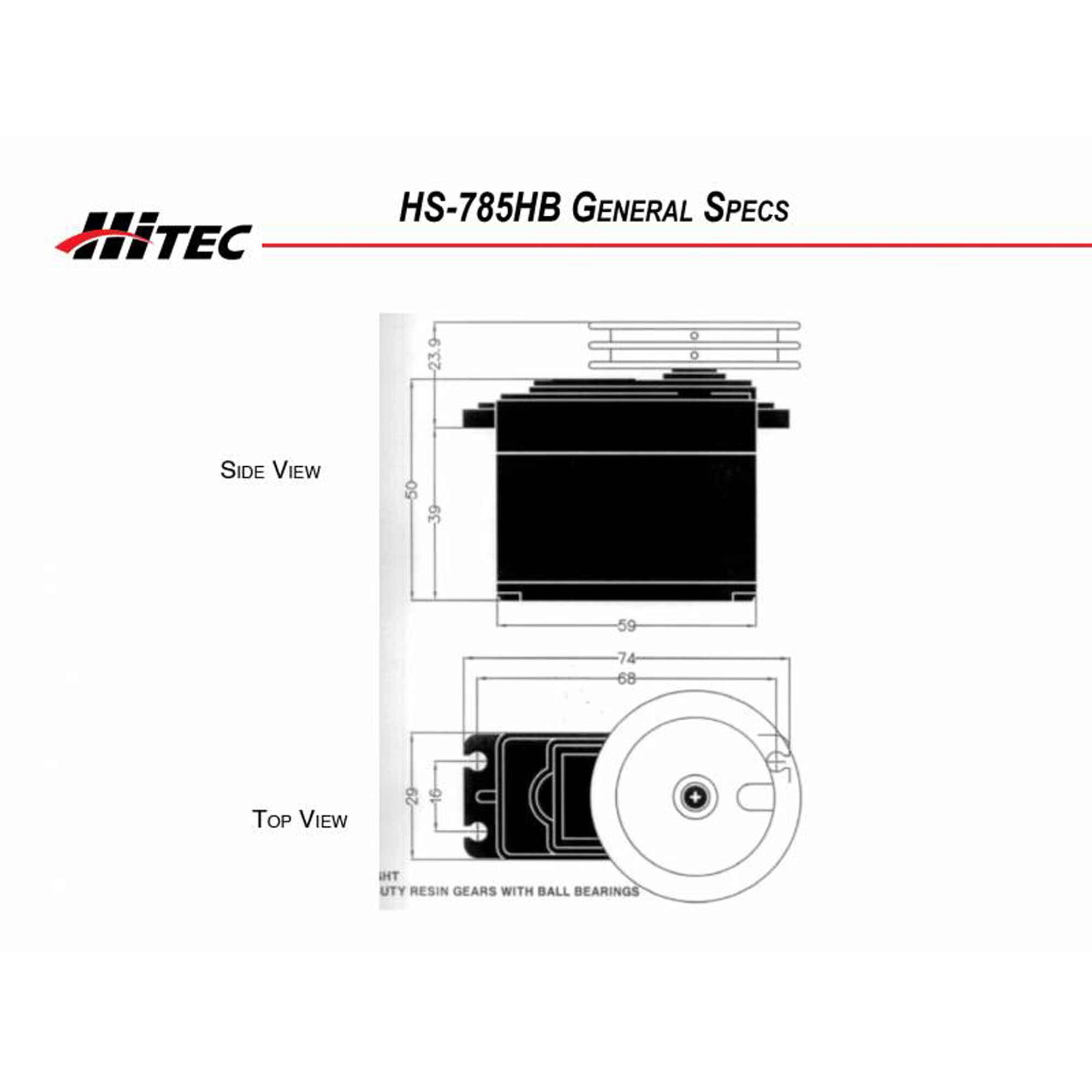 Hitec RCD Inc. HS-785HB Giant Scale Analog Karbonite Gear Sail Winch Servo