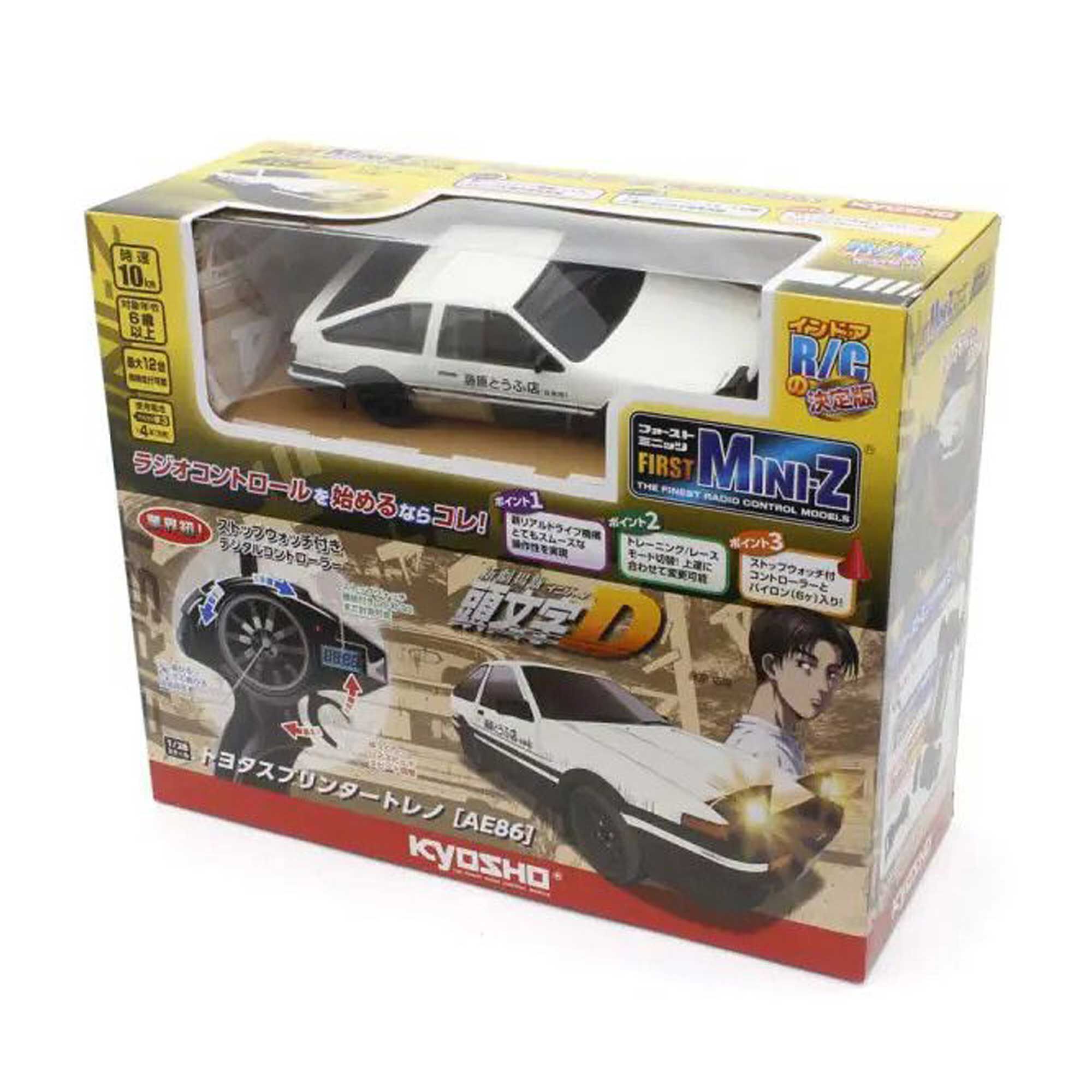 Kyosho 1/28 Initial D Toyota Sprinter Trueno AE86 2WD On-Road First Mini-Z RTR, White