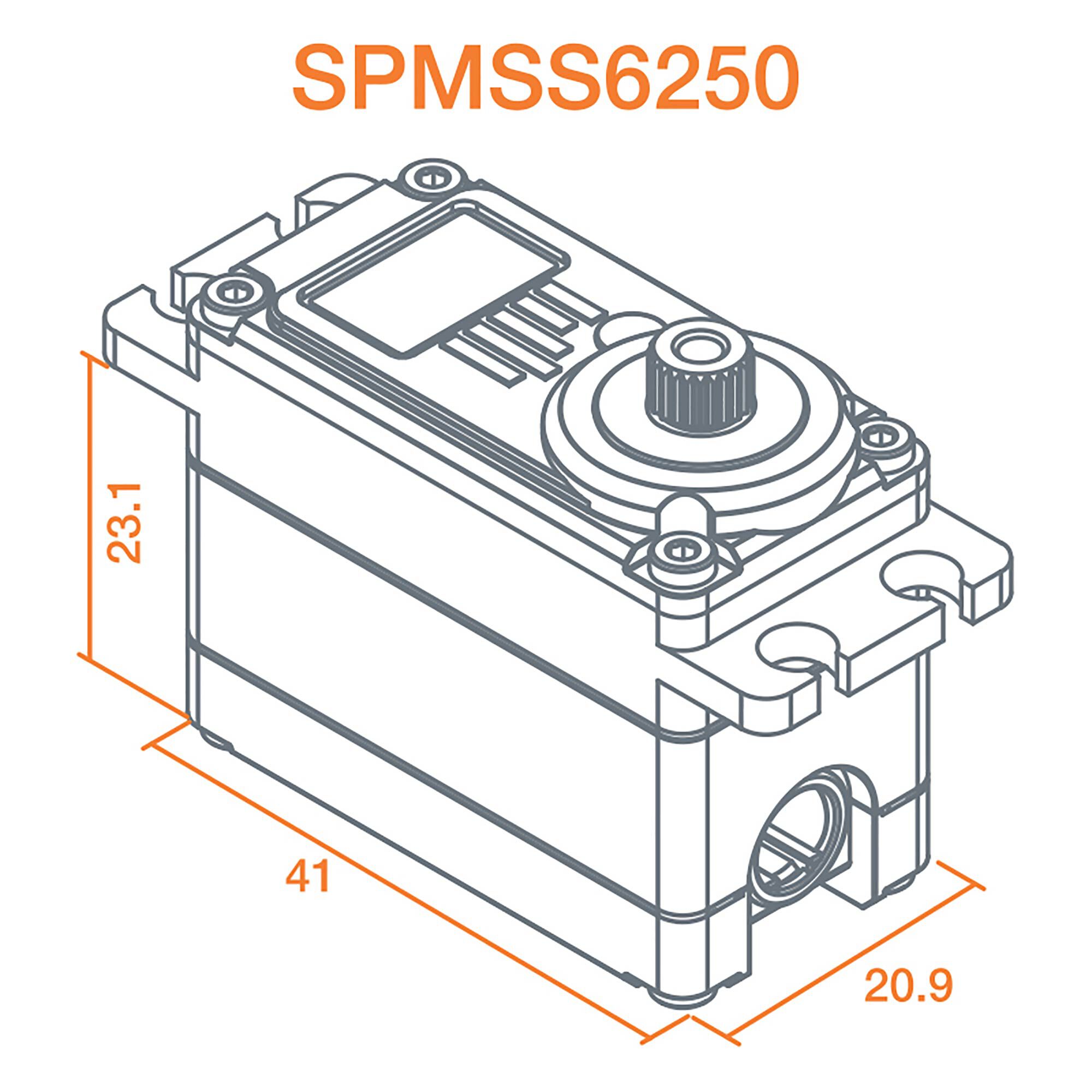 Spektrum S6250 Standard Digital HV High Torque Metal Gear Waterproof Surface Servo