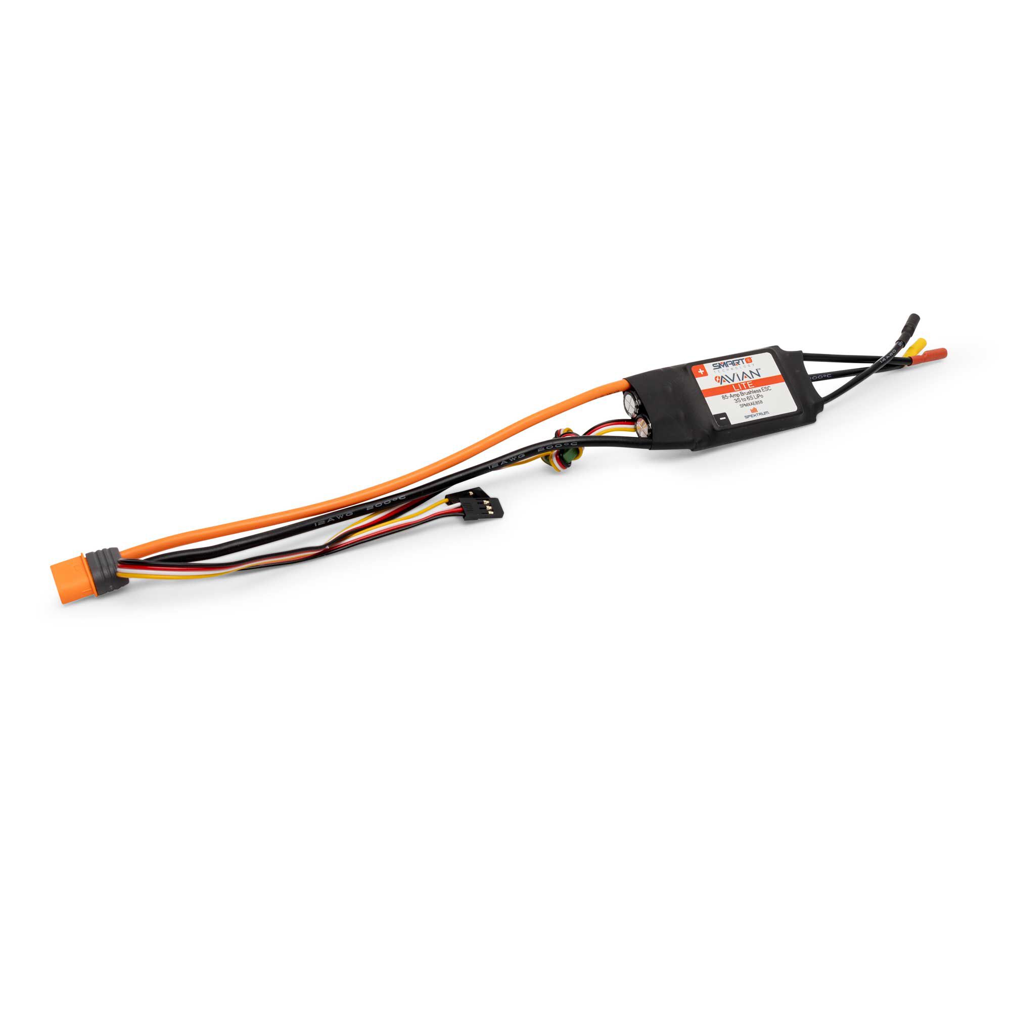 Spektrum Accessories Avian 85-Amp Smart Lite Brushless ESC, 3S-6S: IC3