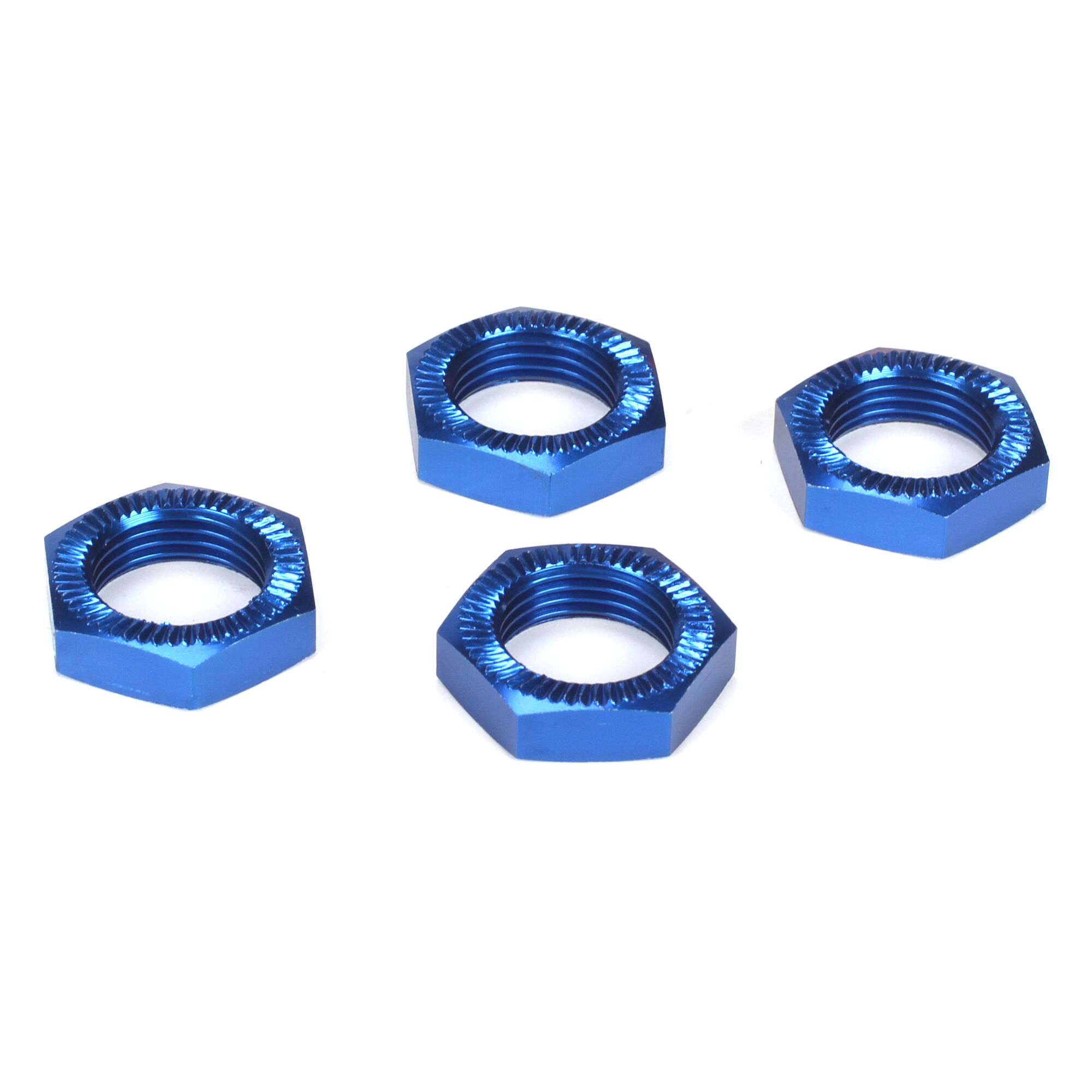 Losi Wheel Nuts, Blue Anodized (4): 5IVE-T, MINI WRC