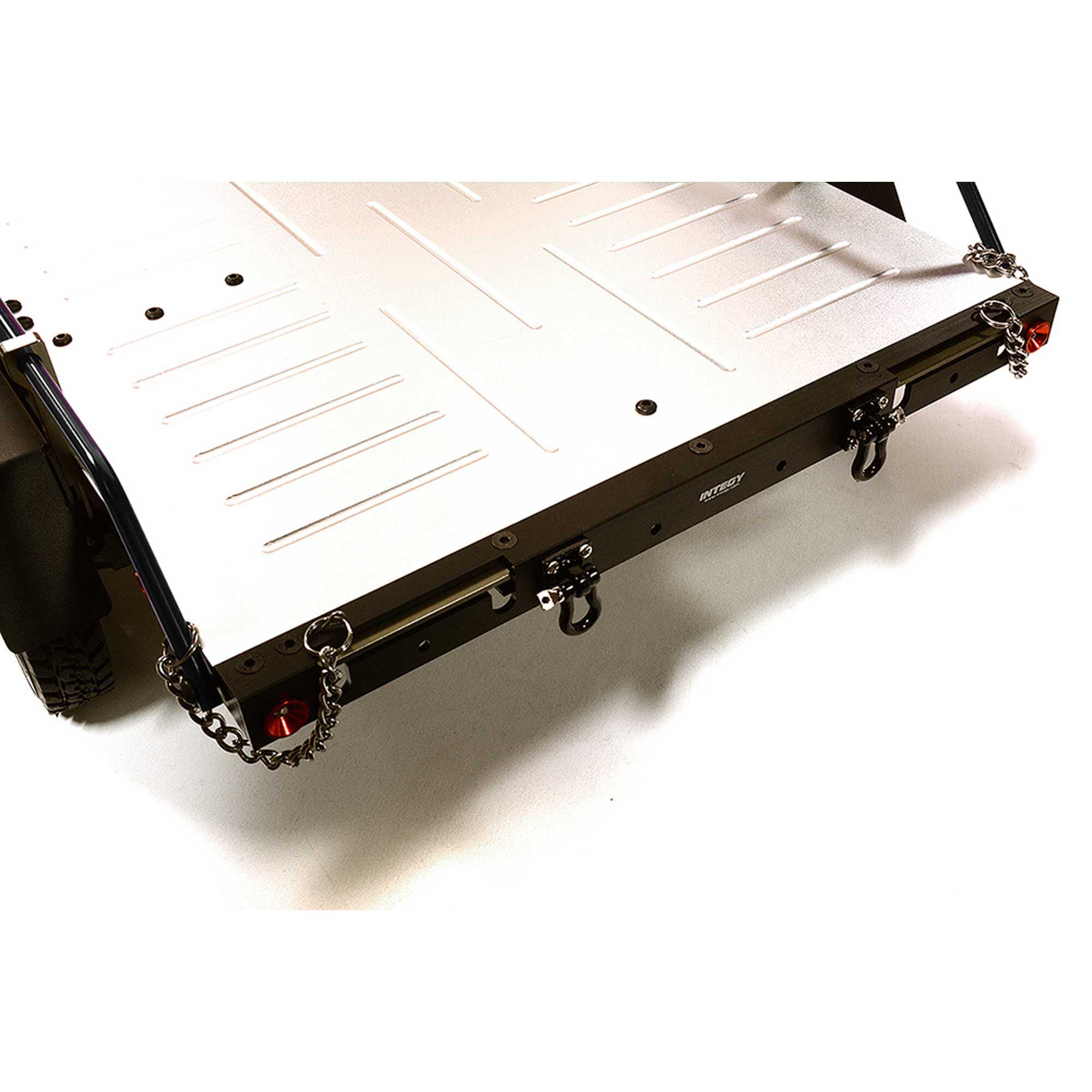 Integy Alloy Flatbed Dual Axle Car Trailer, Black and Silver: 1/10 RC