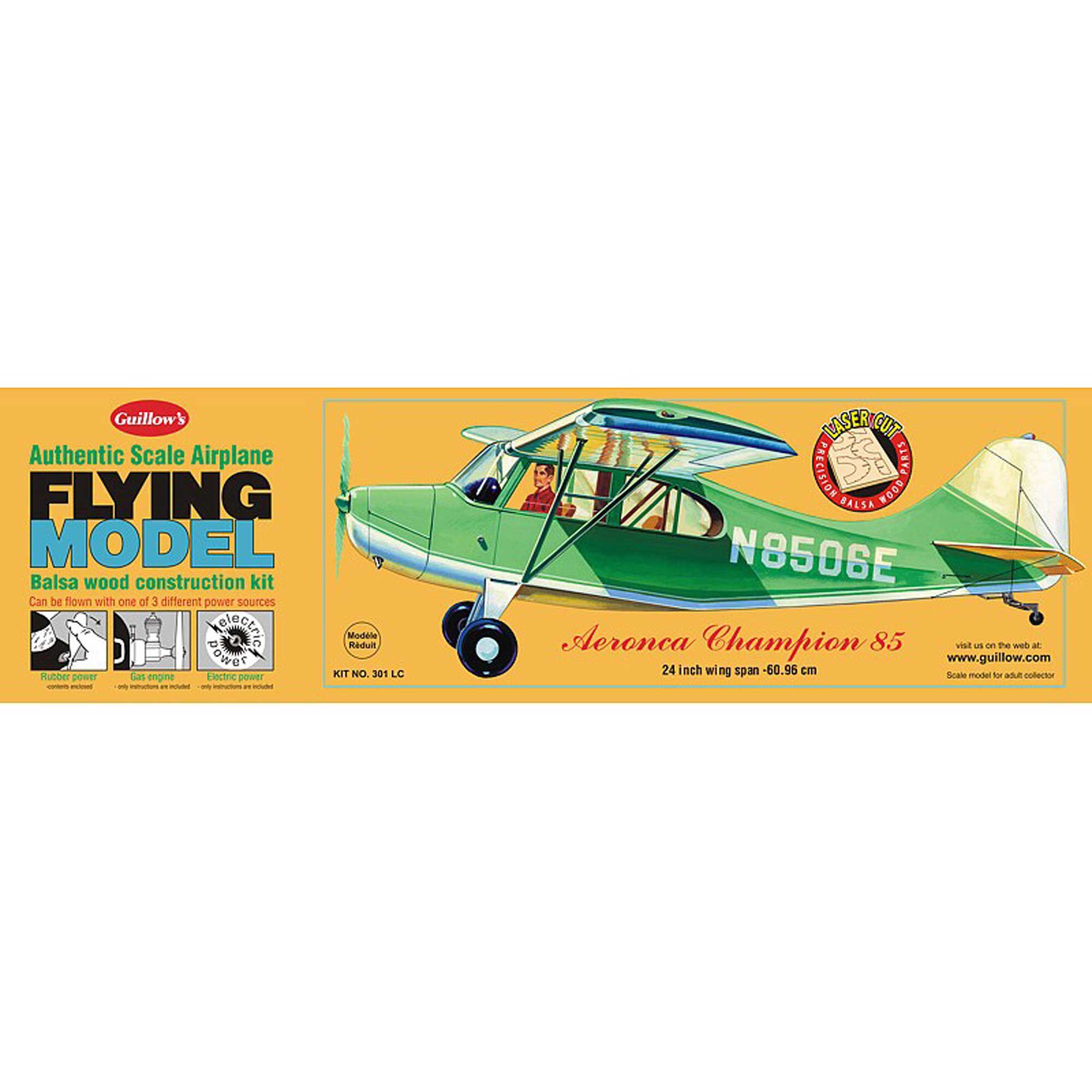 Guillow Aeronca Champion 85 Laser Cut Kit, 24"