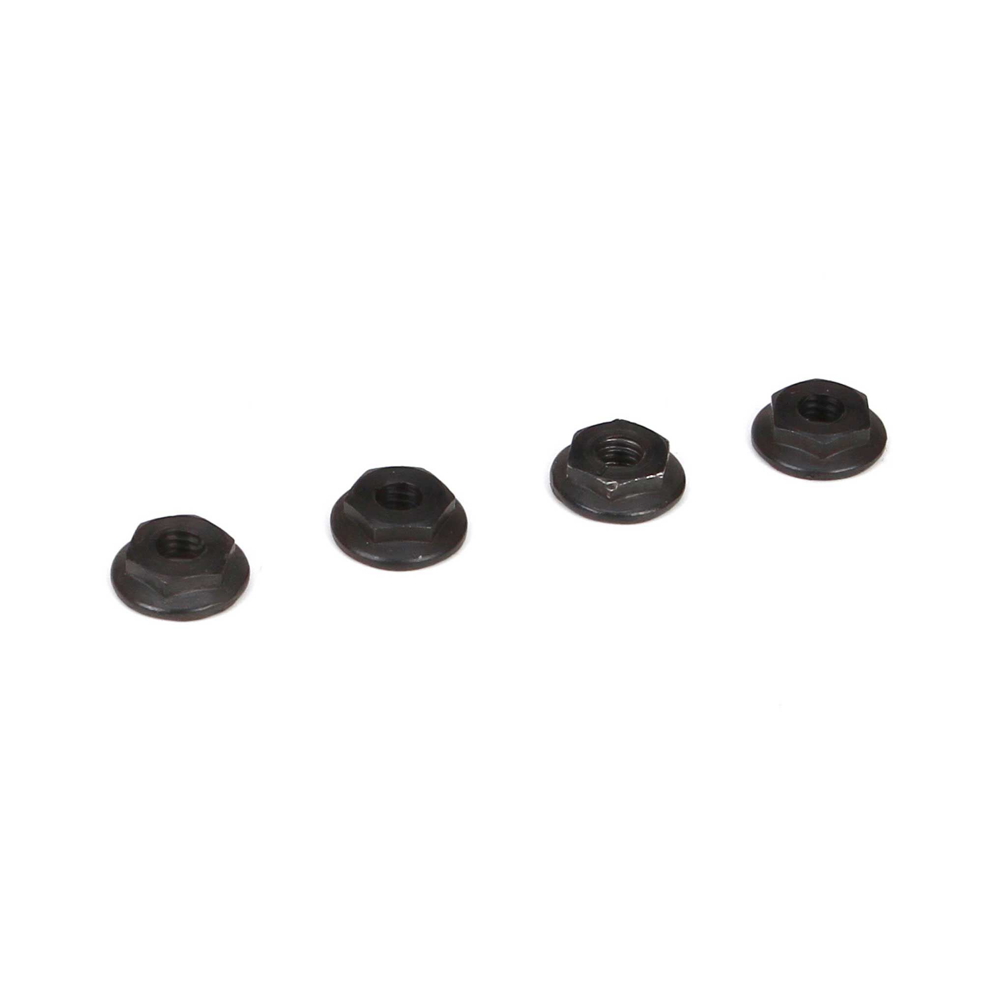 Team Losi Racing 4mm Low Profile Serrated Nuts (4)