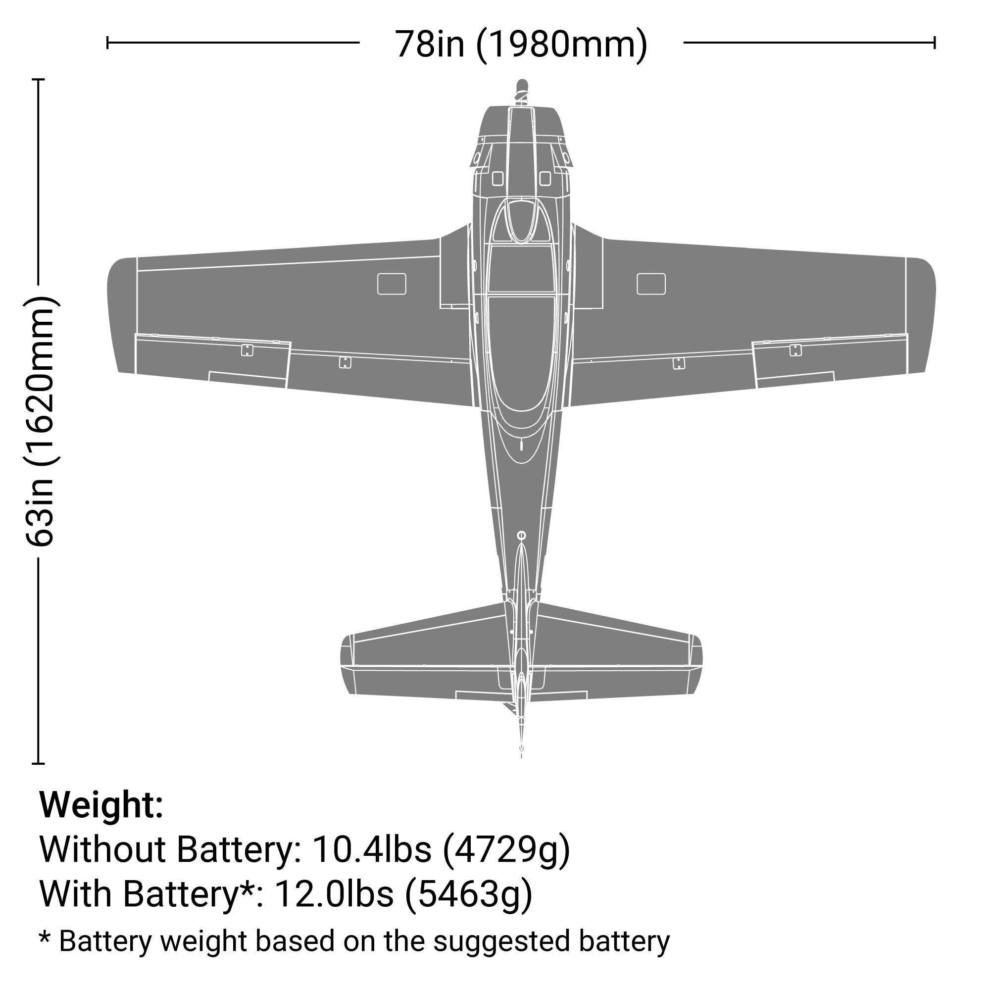 E-flite Carbon-Z T-28 Trojan 2.0m BNF Basic with AS3X and SAFE Select