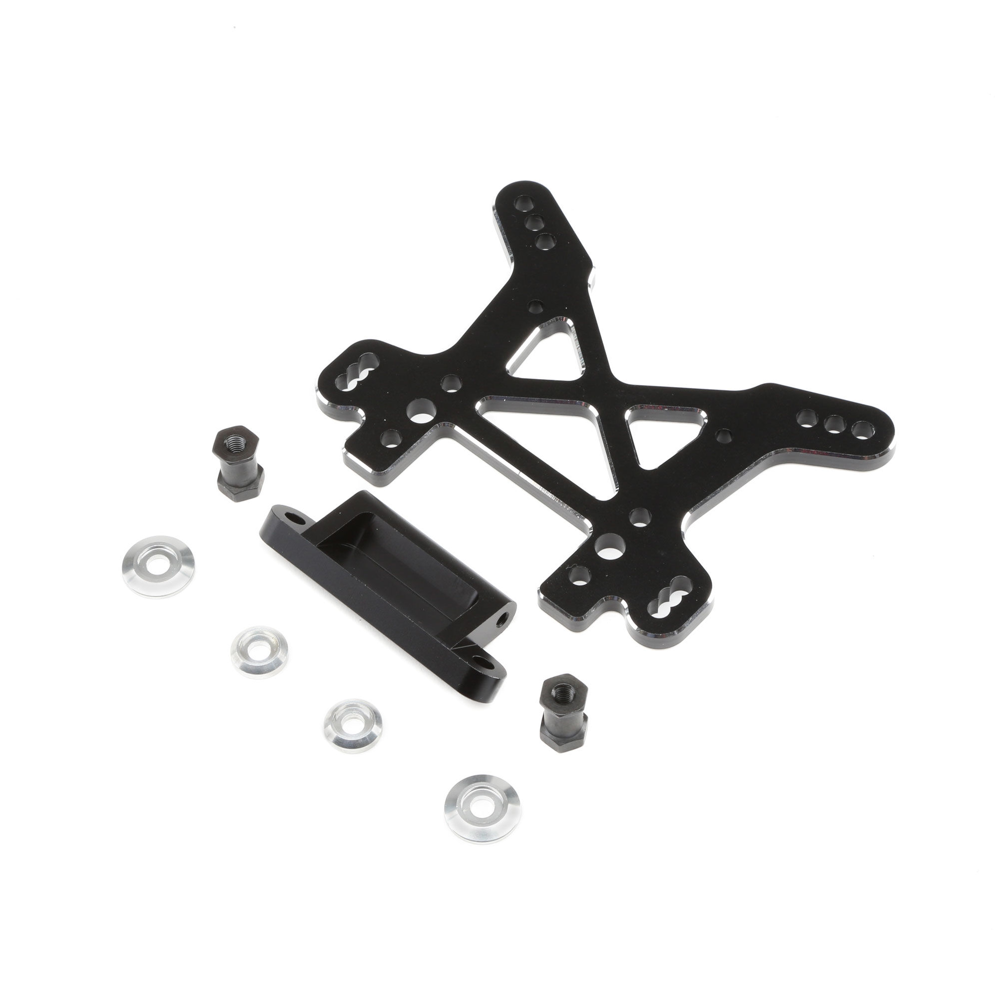 Losi Shock Tower, Front, Black, Aluminum: DBXL, MTXL