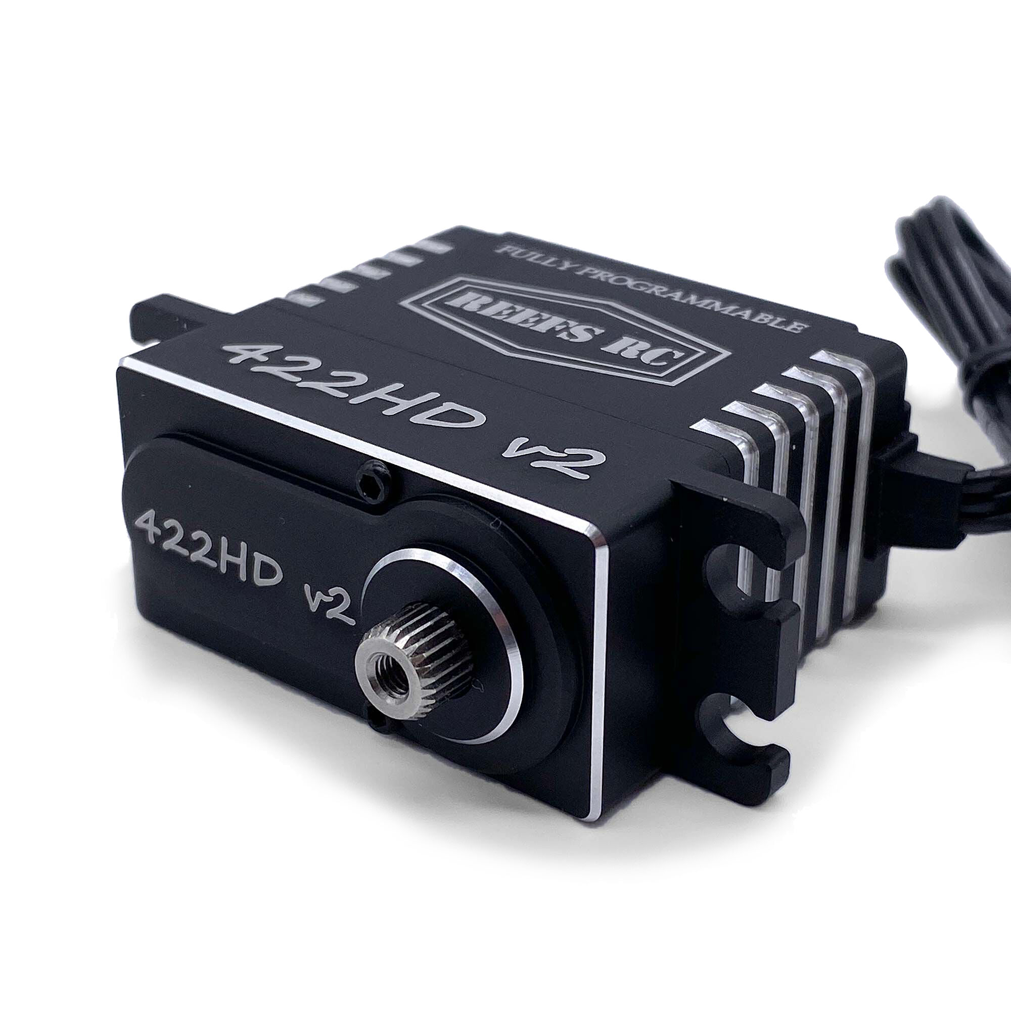 REEFS RC 422HD V2 Digital Metal Gear Waterproof Programmable Servo, Black