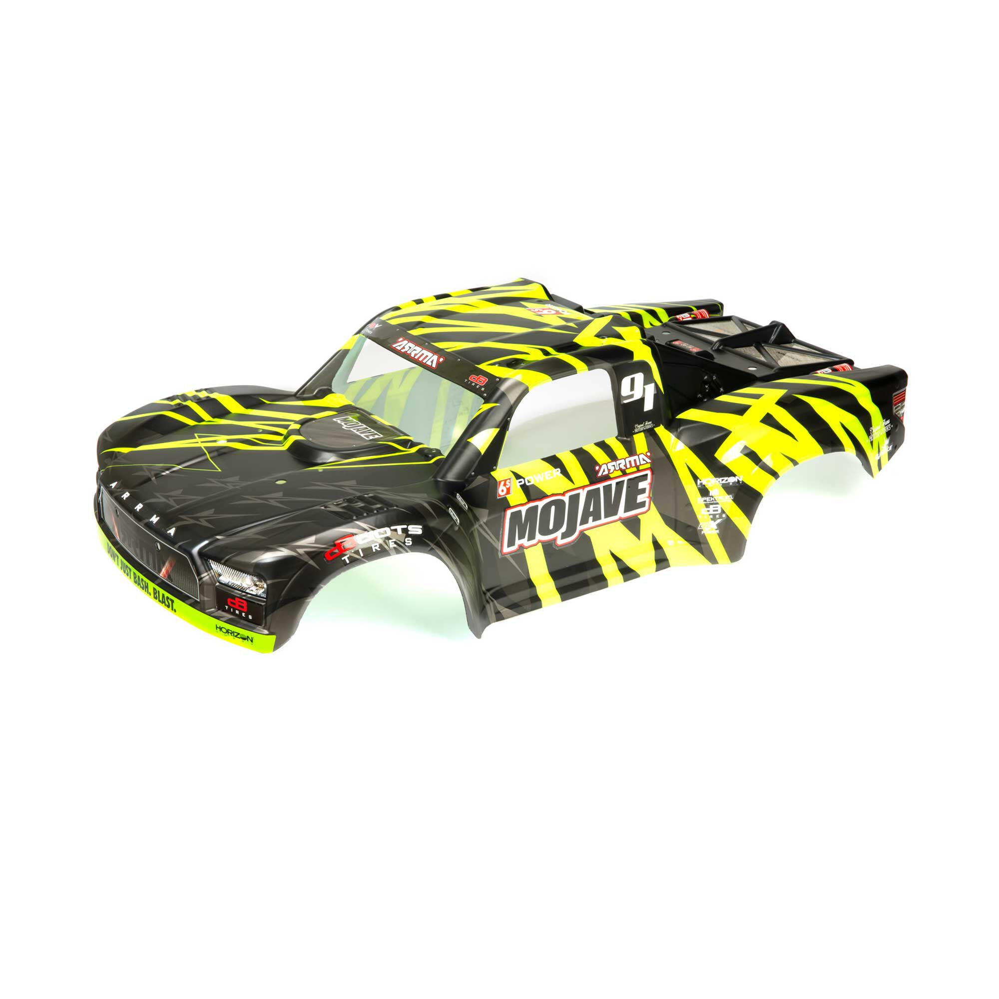 ARRMA 1/7 Painted Body, Black/Green: MOJAVE 6S BLX
