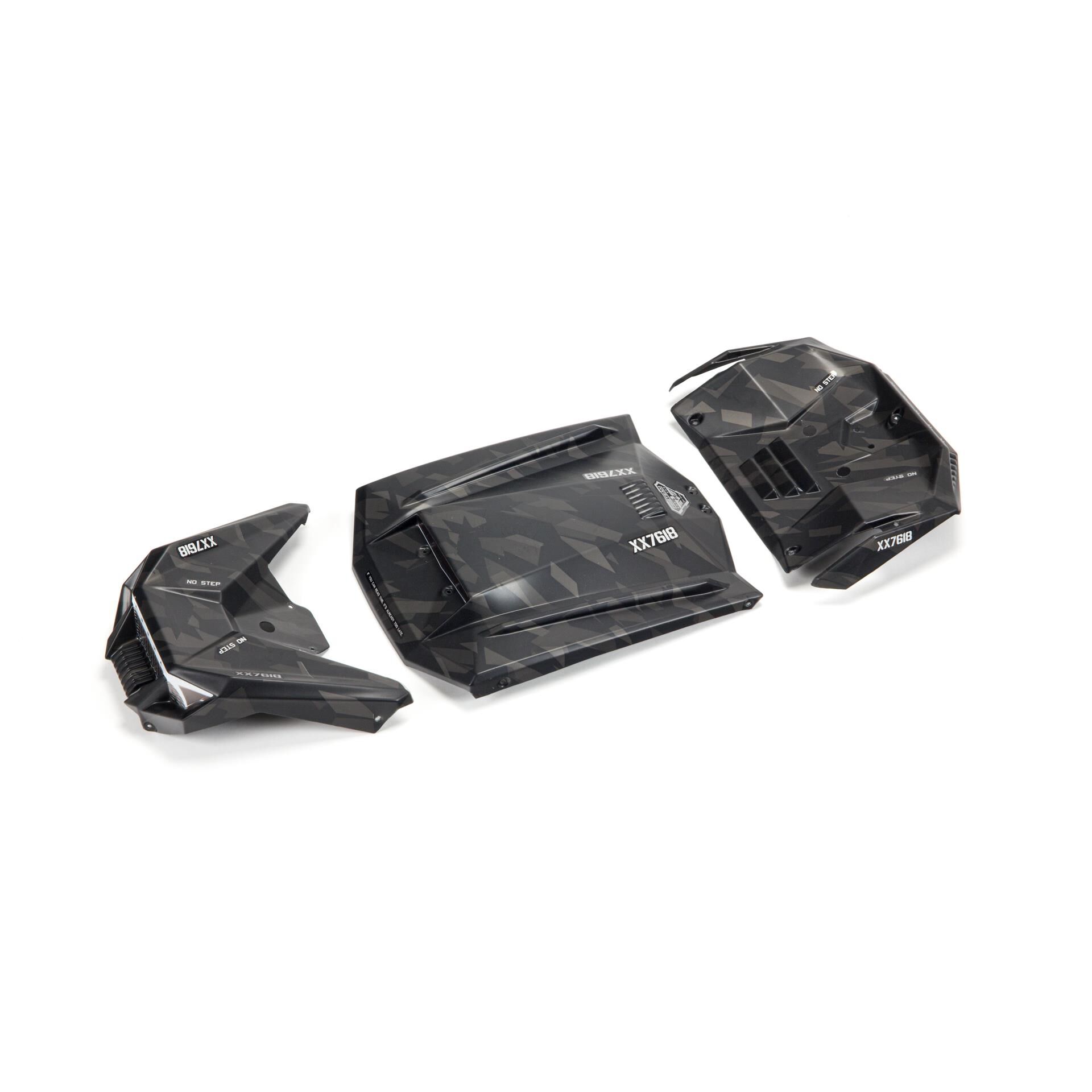 ARRMA 1/7 Exterior Body Panels Painted, Black Camo: FIRETEAM